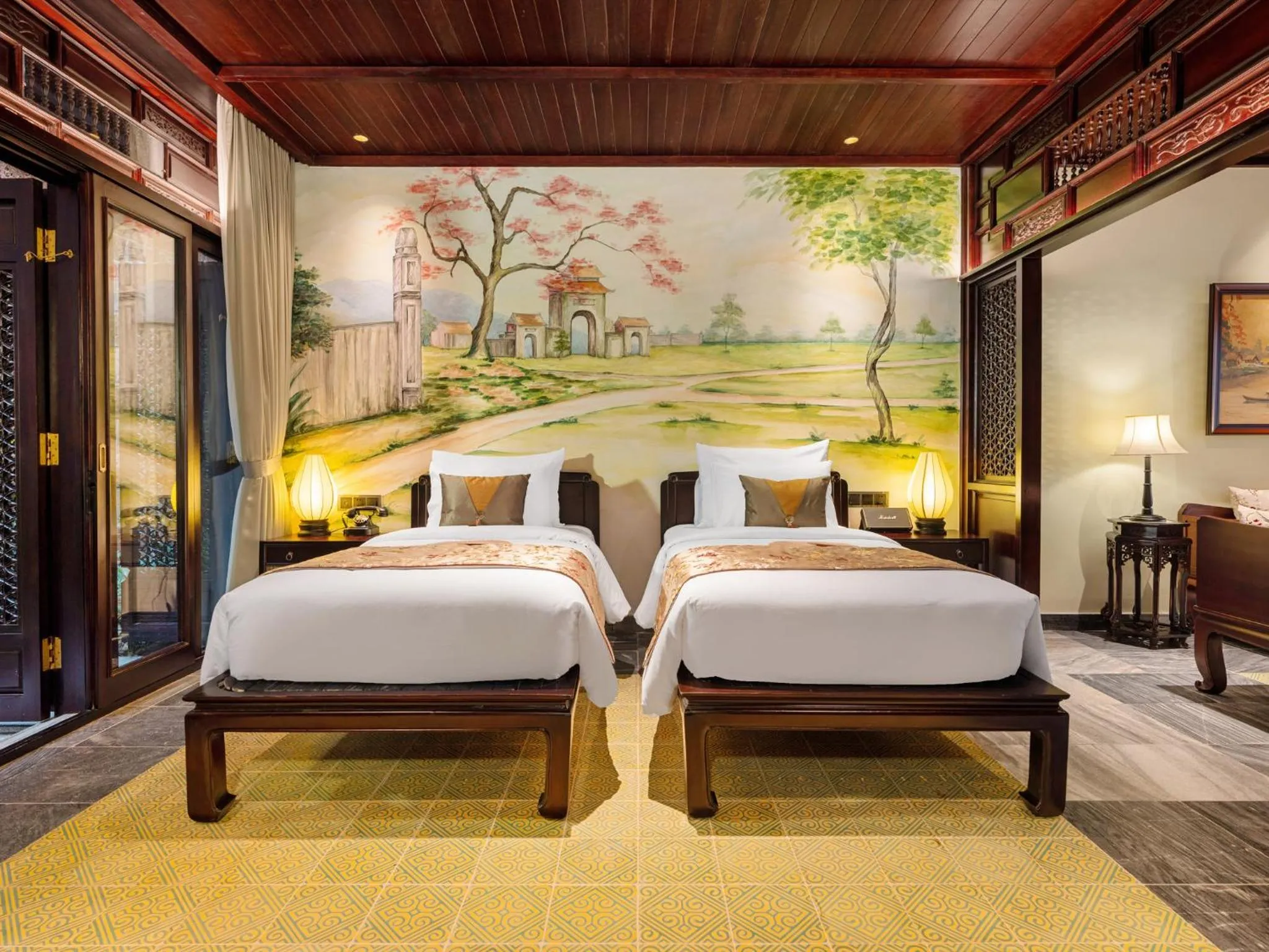 Bedroom, Bed in Ancient Huế Garden Houses