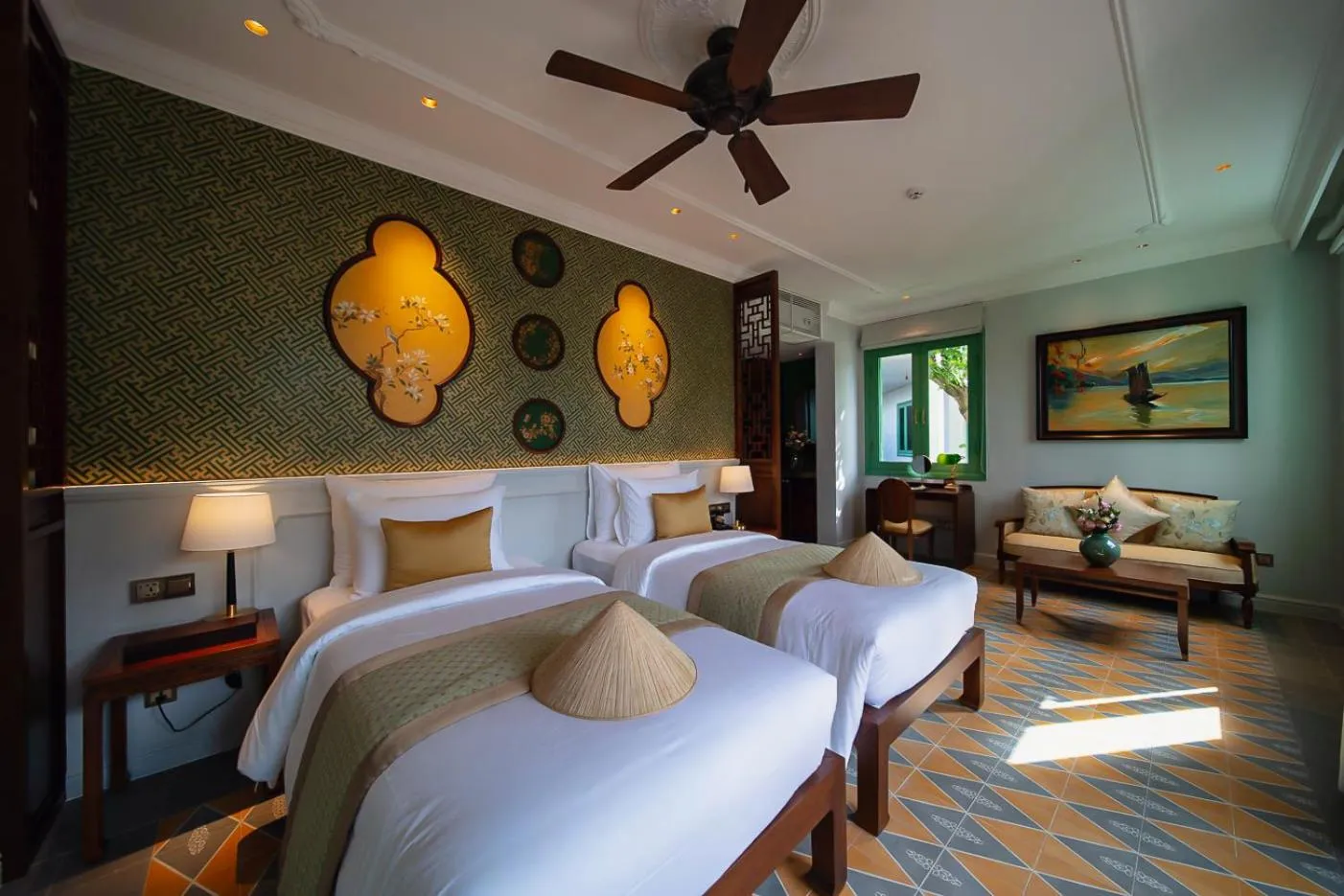 Bedroom, Bed in Ancient Huế Garden Houses