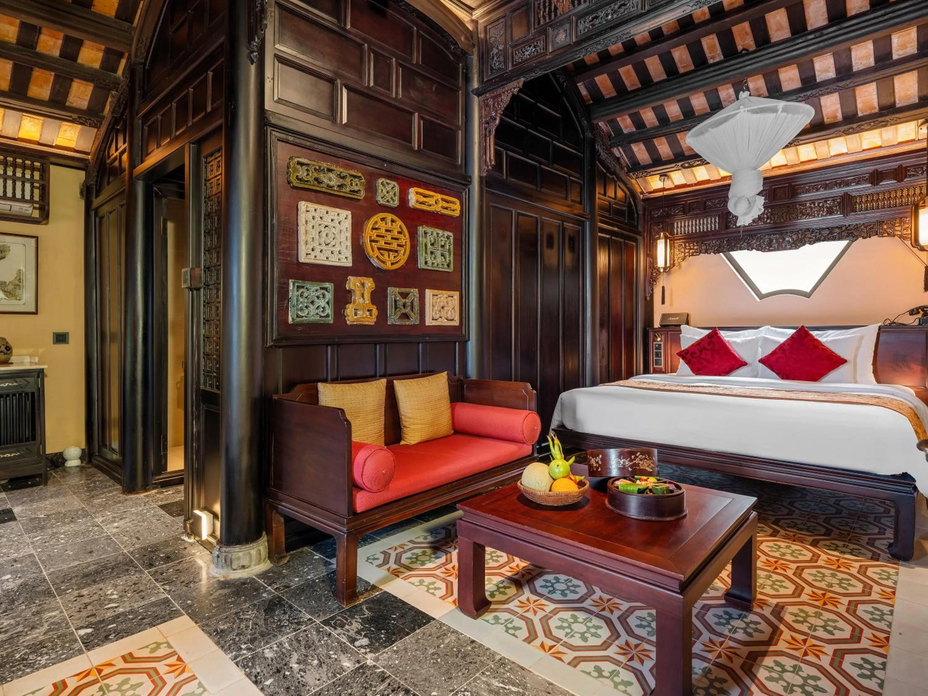 Bedroom, Bed in Ancient Huế Garden Houses