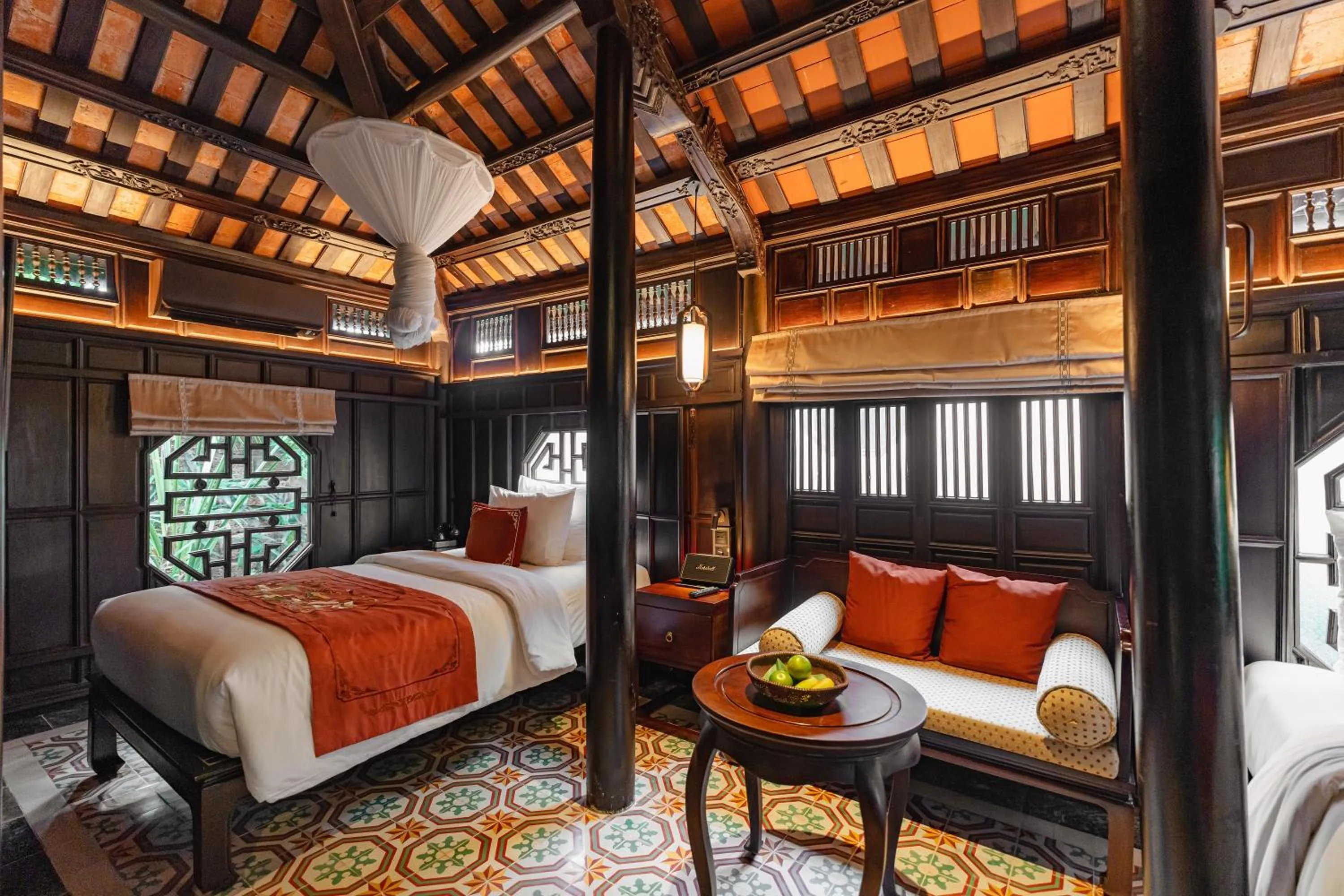 Bedroom, Bed in Ancient Huế Garden Houses