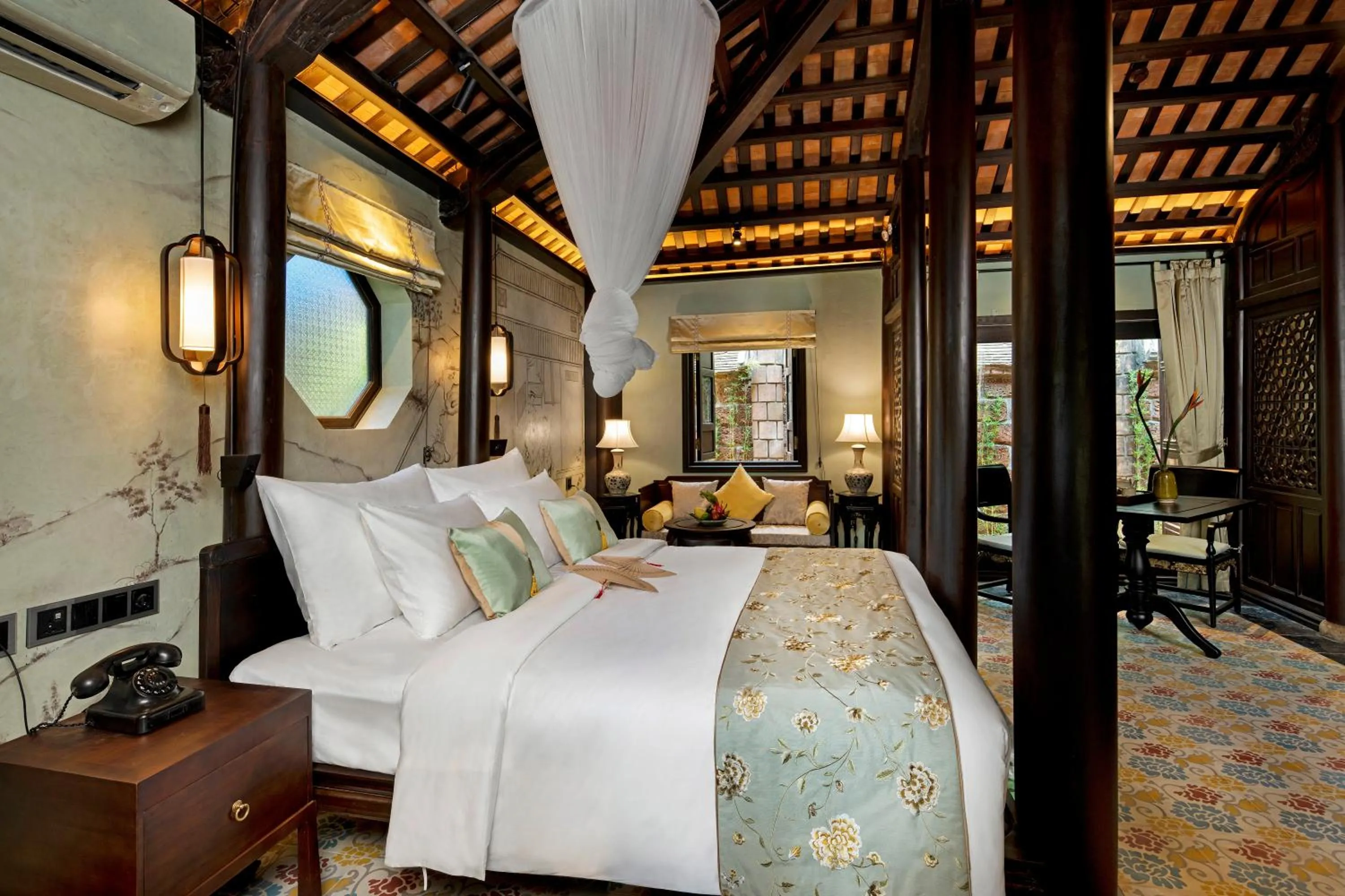 Bedroom, Bed in Ancient Huế Garden Houses