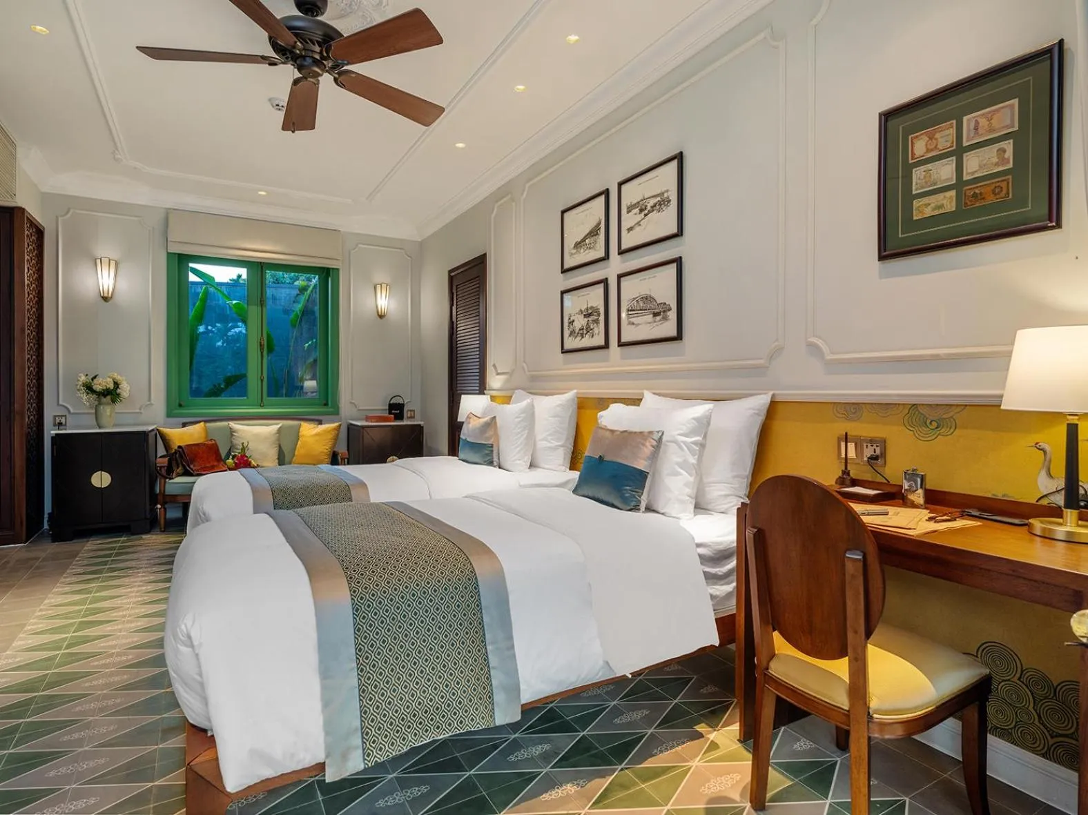 Seating area, Bed in Ancient Huế Garden Houses