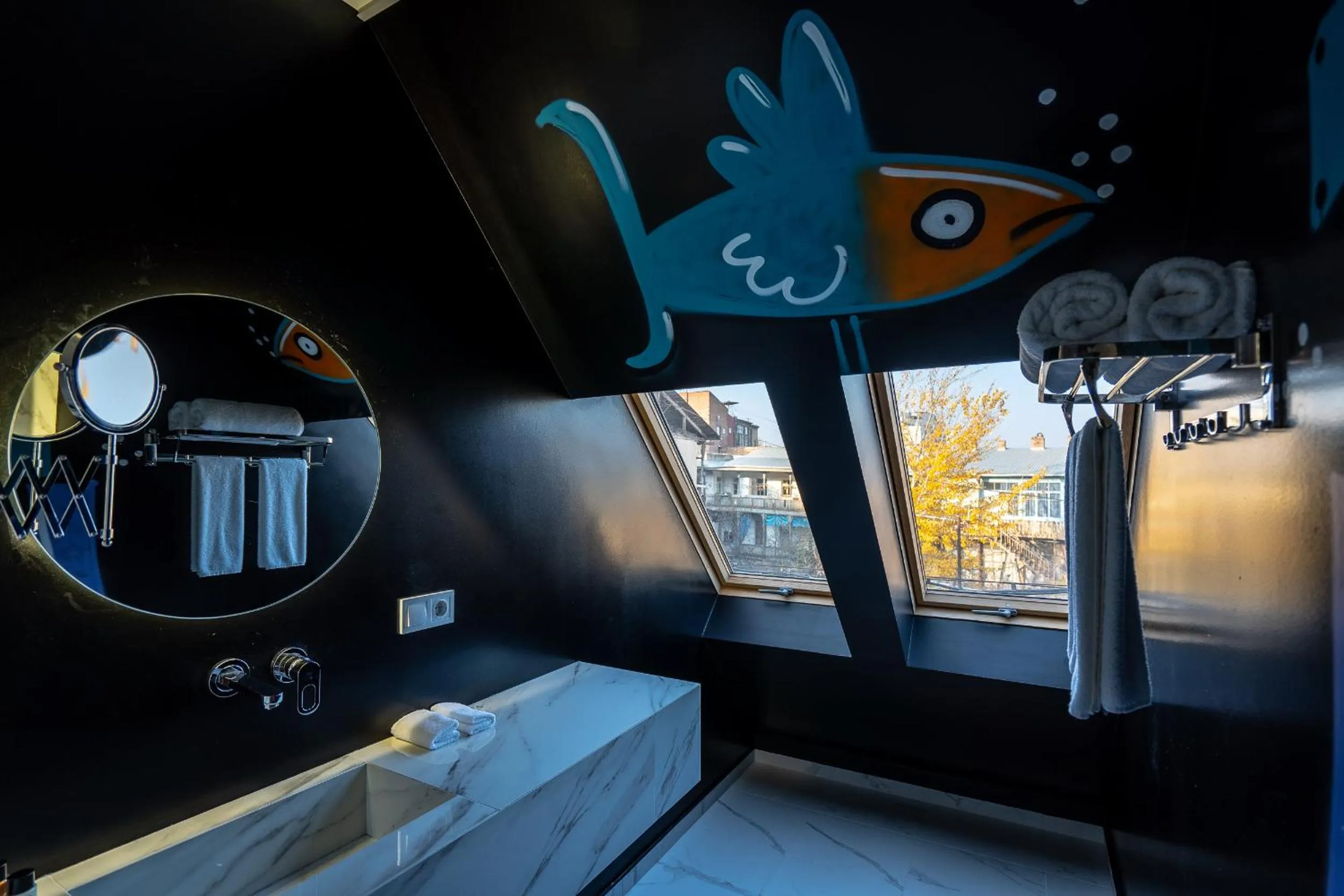 Bathroom, Bed in Platforma Design Hotel