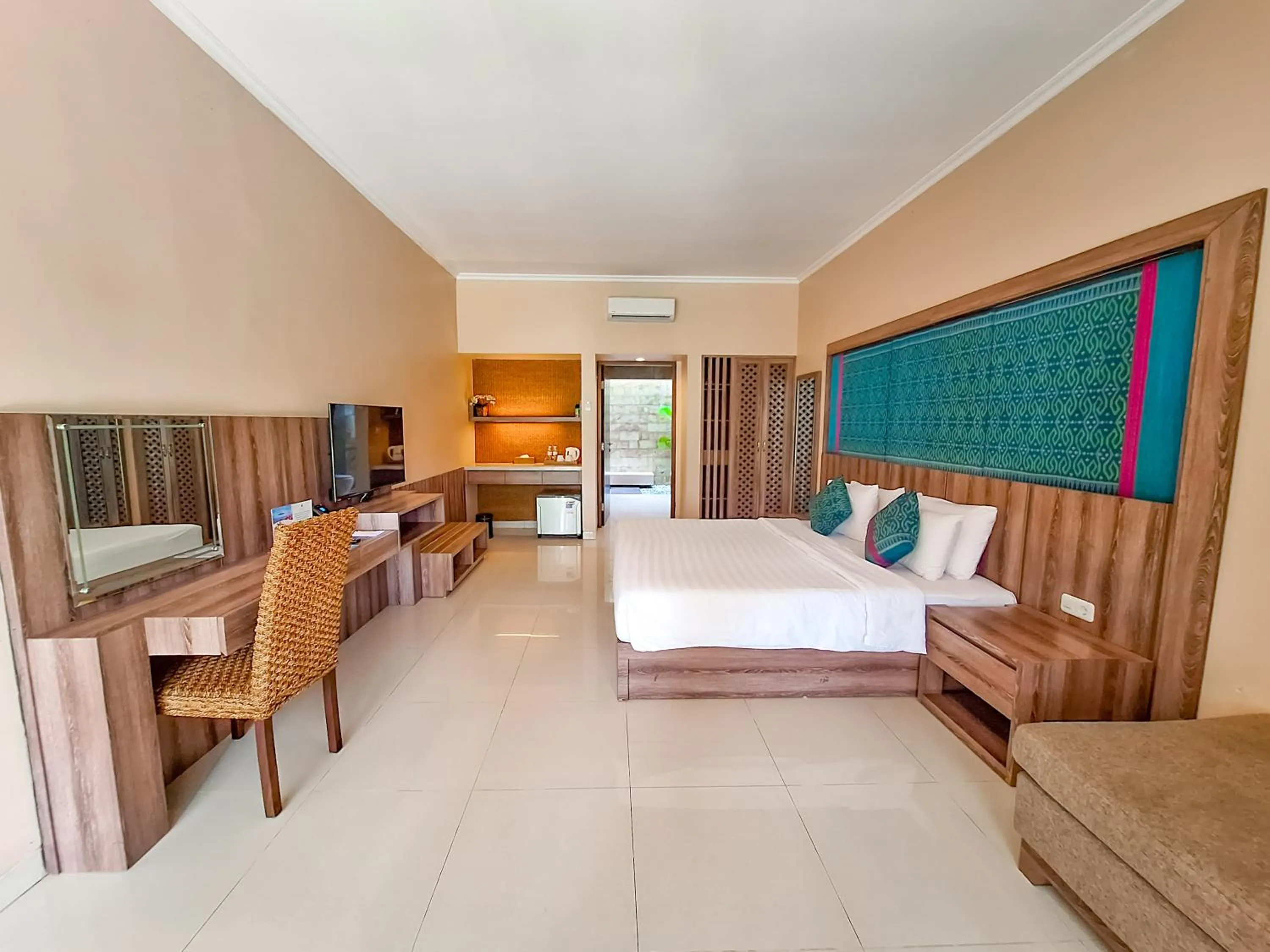 Bed in Sekuro Village Beach Resort