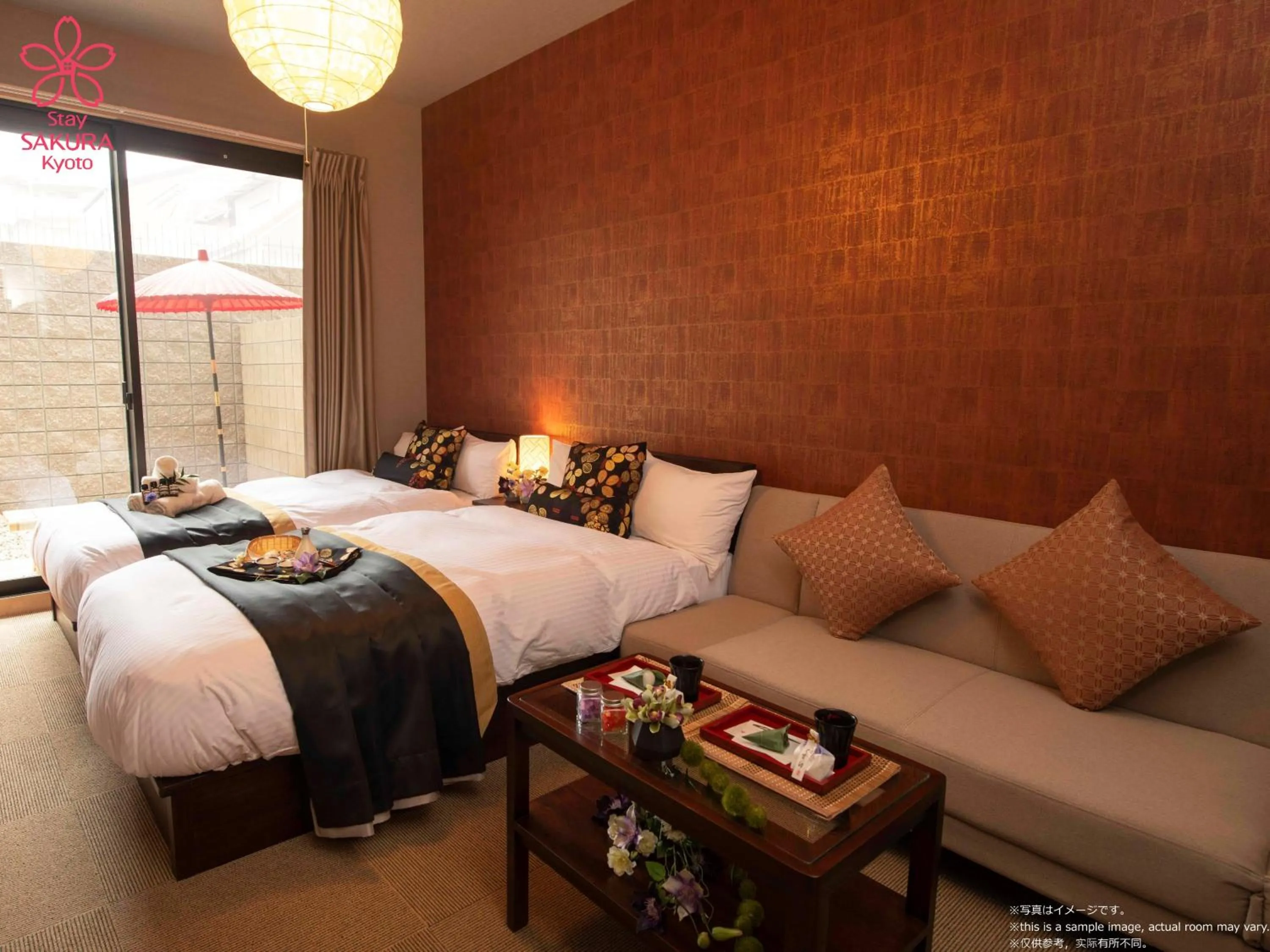 Seating area, Bed in Stay SAKURA Kyoto Fuga