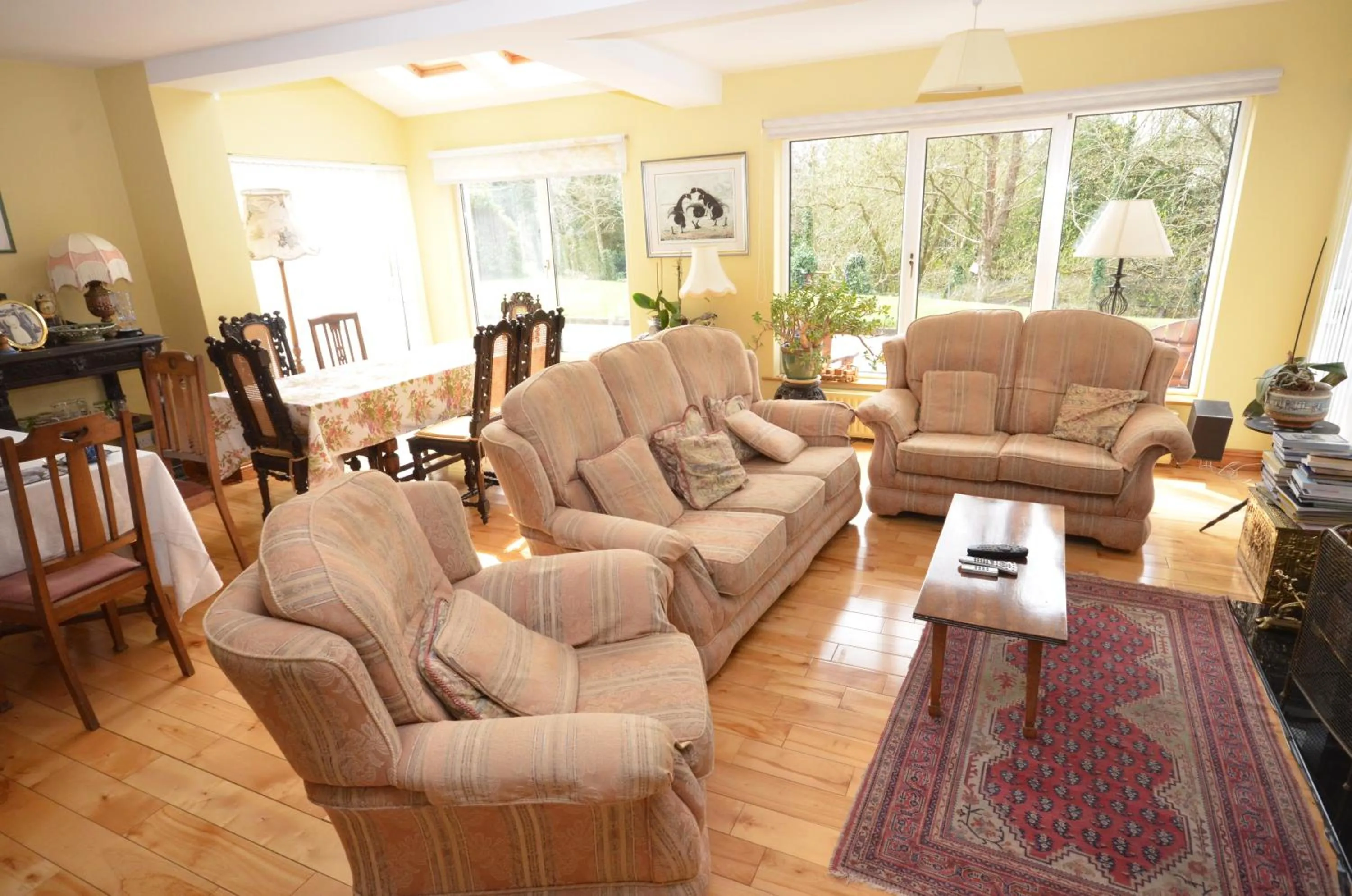 Living room in Camillaun Lodge with Lough Corrib Boat Hire