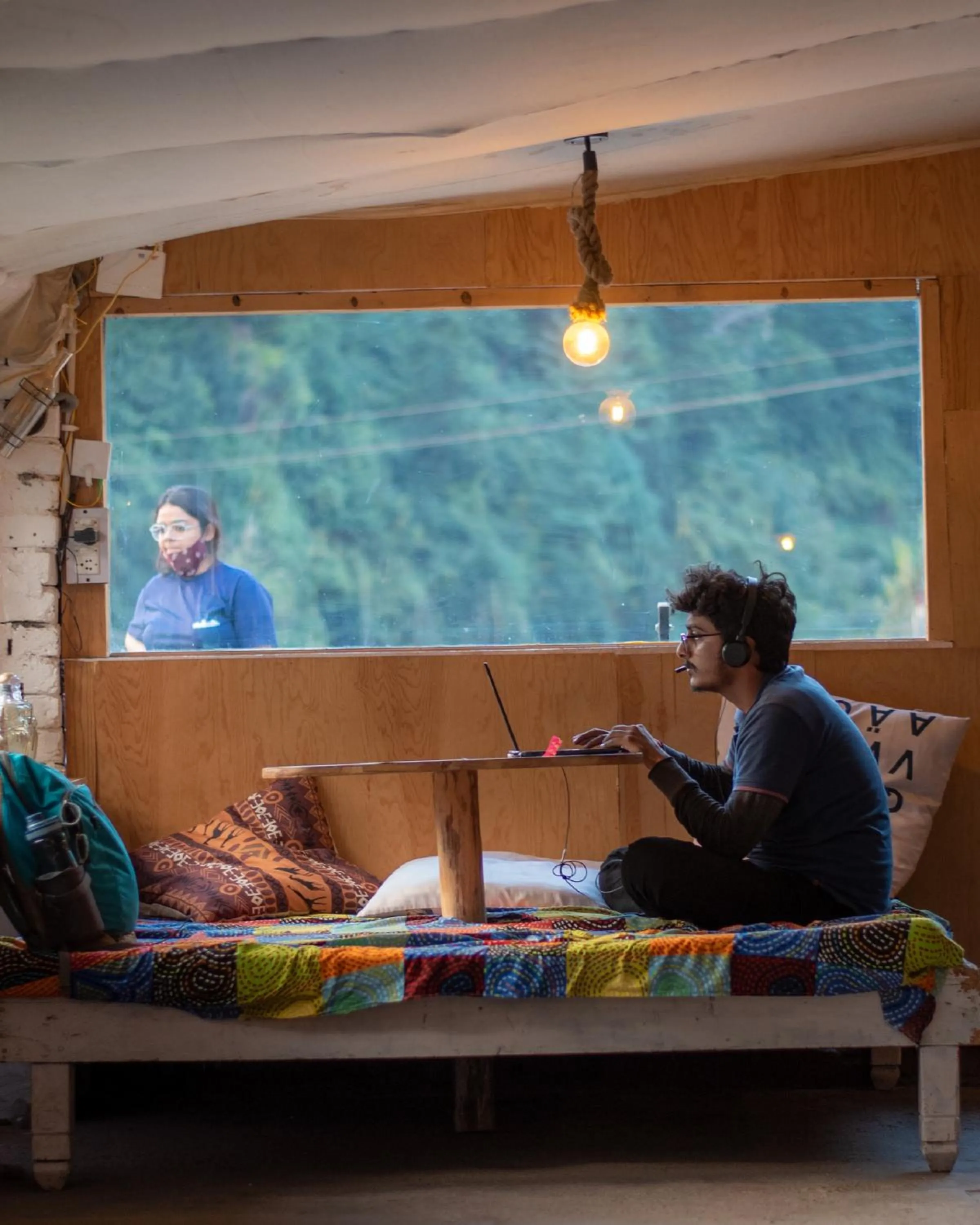 People in Young Monk Hostel & Cafe Old Manali