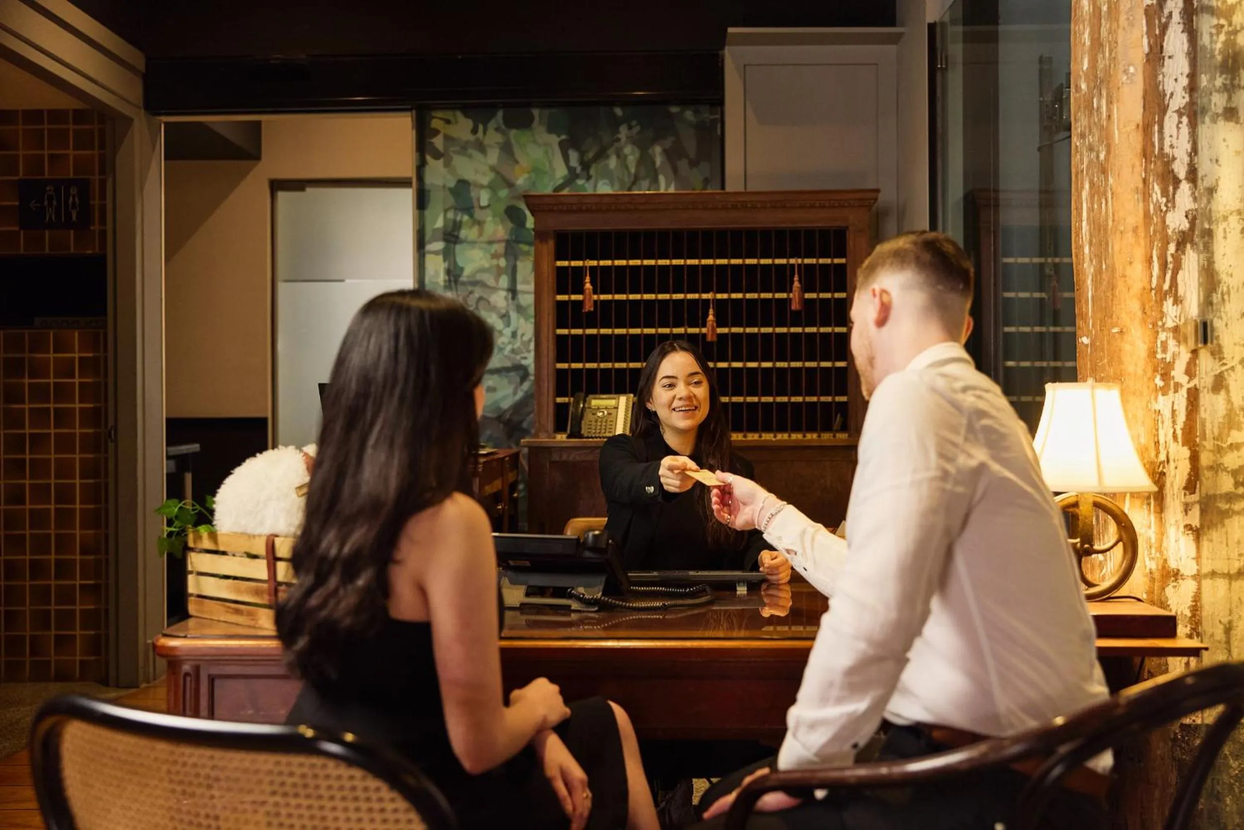 Lobby or reception in Hotel Woolstore 1888, Sydney - Handwritten Collection