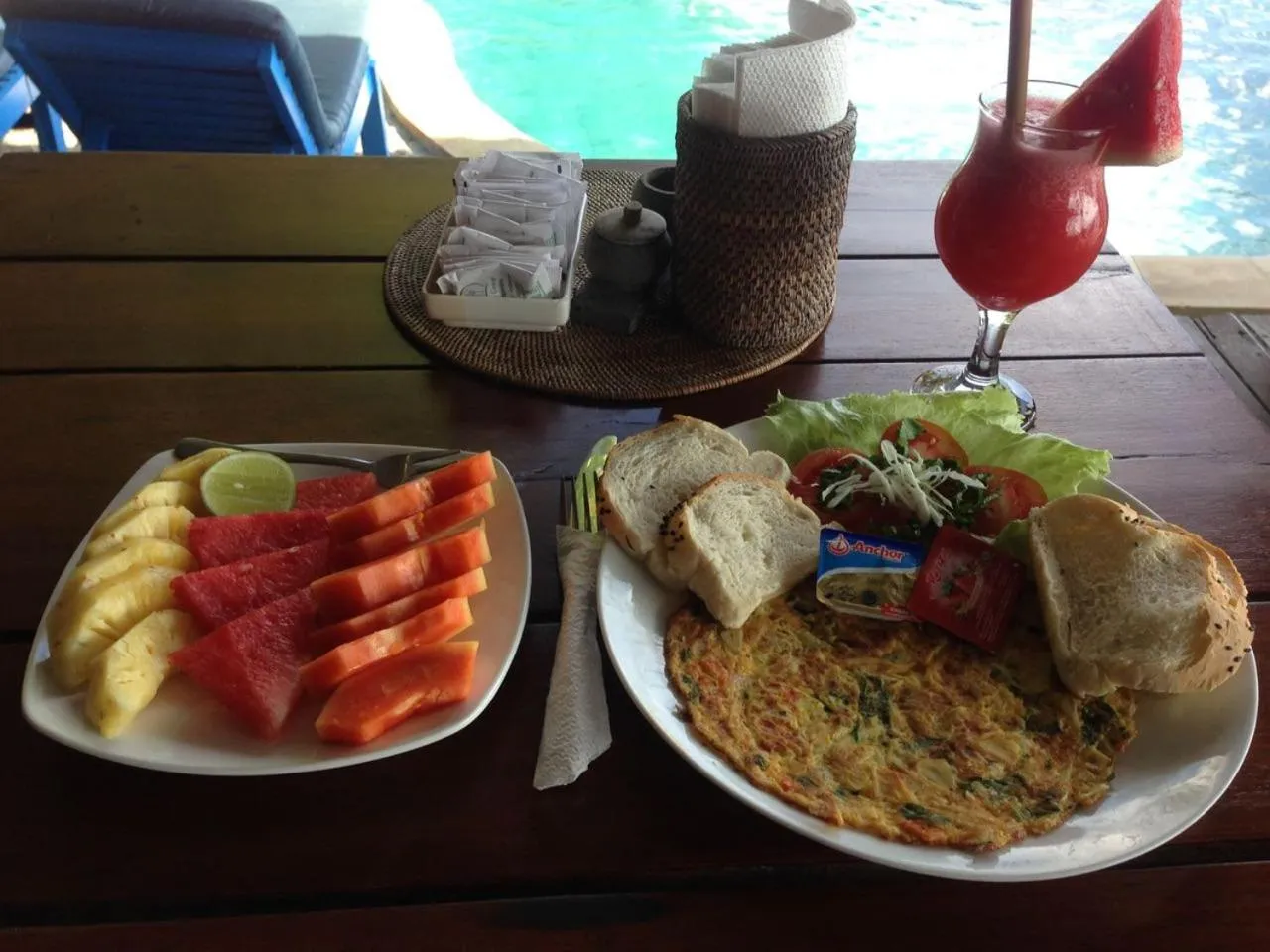 Continental breakfast in Wawa Wewe II Villas