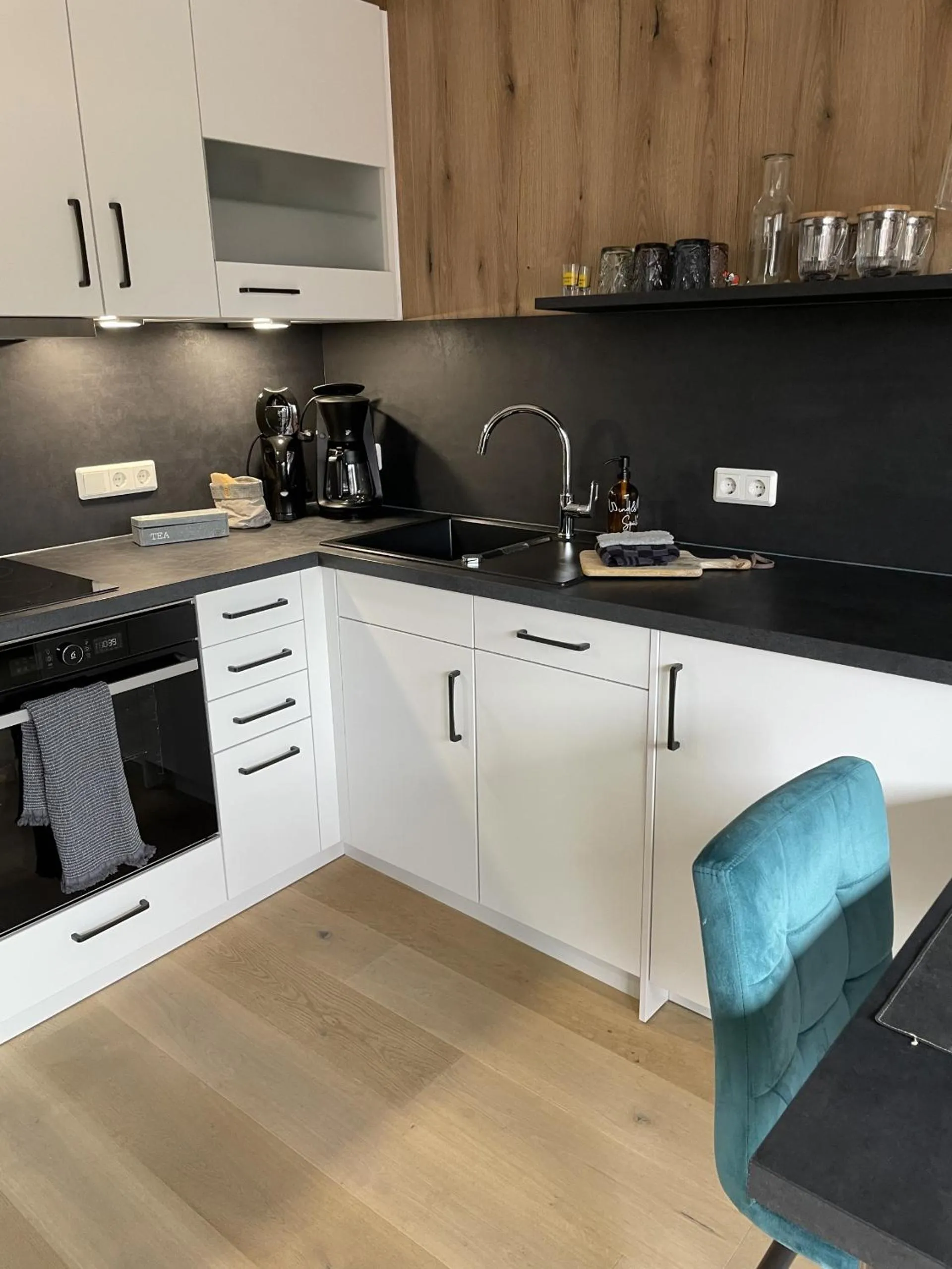 Kitchen or kitchenette in Gästehaus Wind und Meer