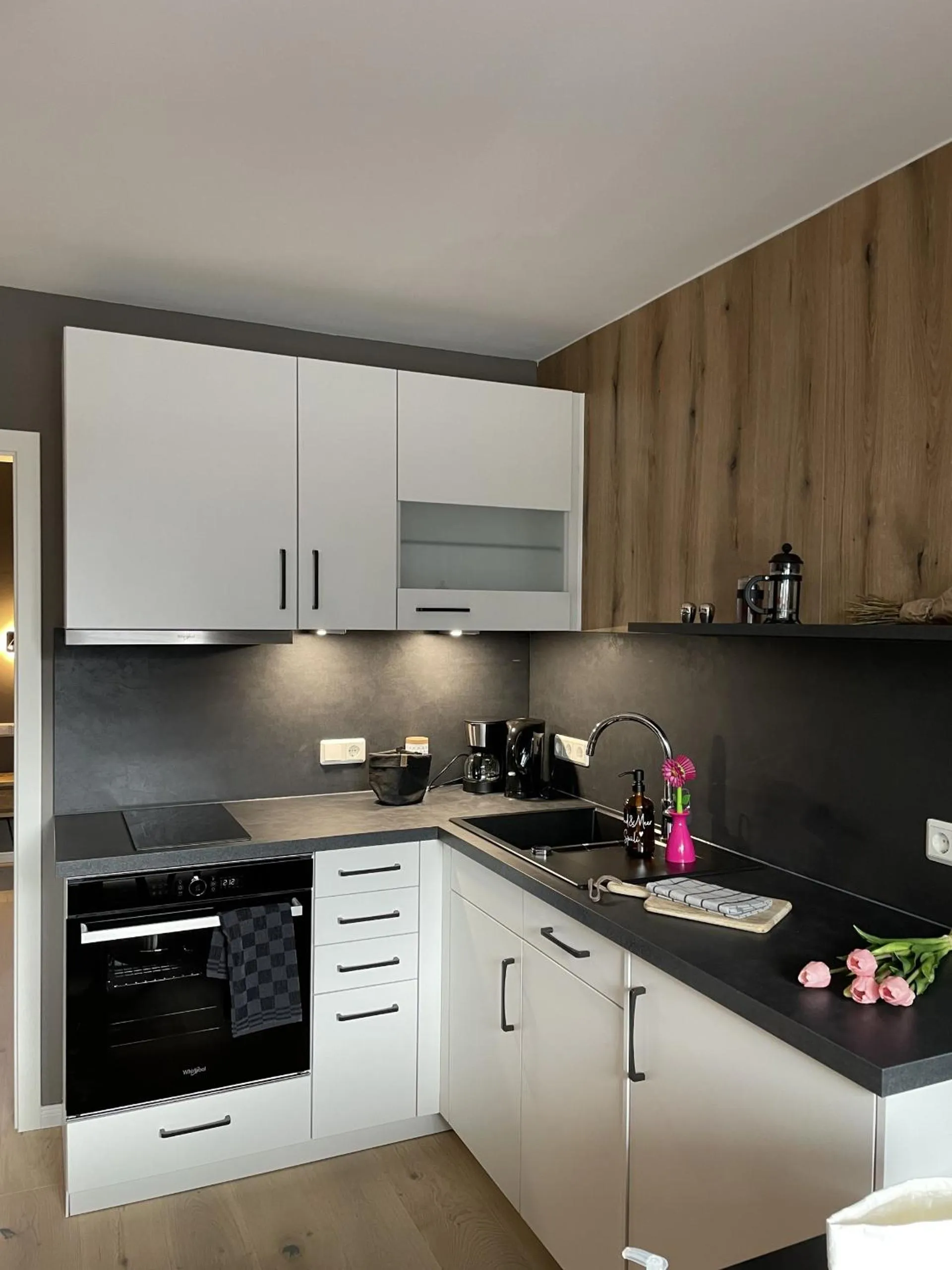 Kitchen or kitchenette in Gästehaus Wind und Meer