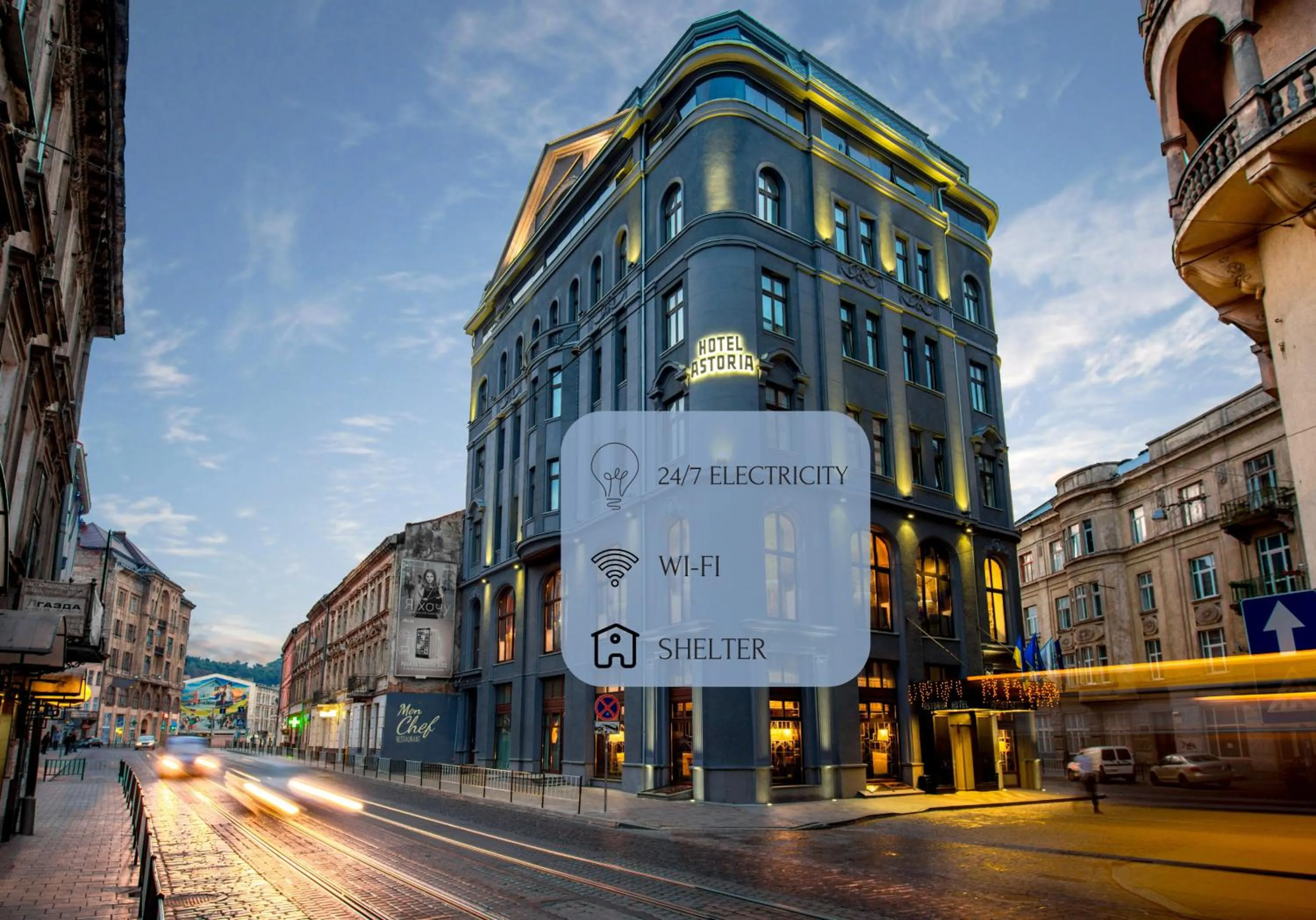 Property building in Astoria Hotel