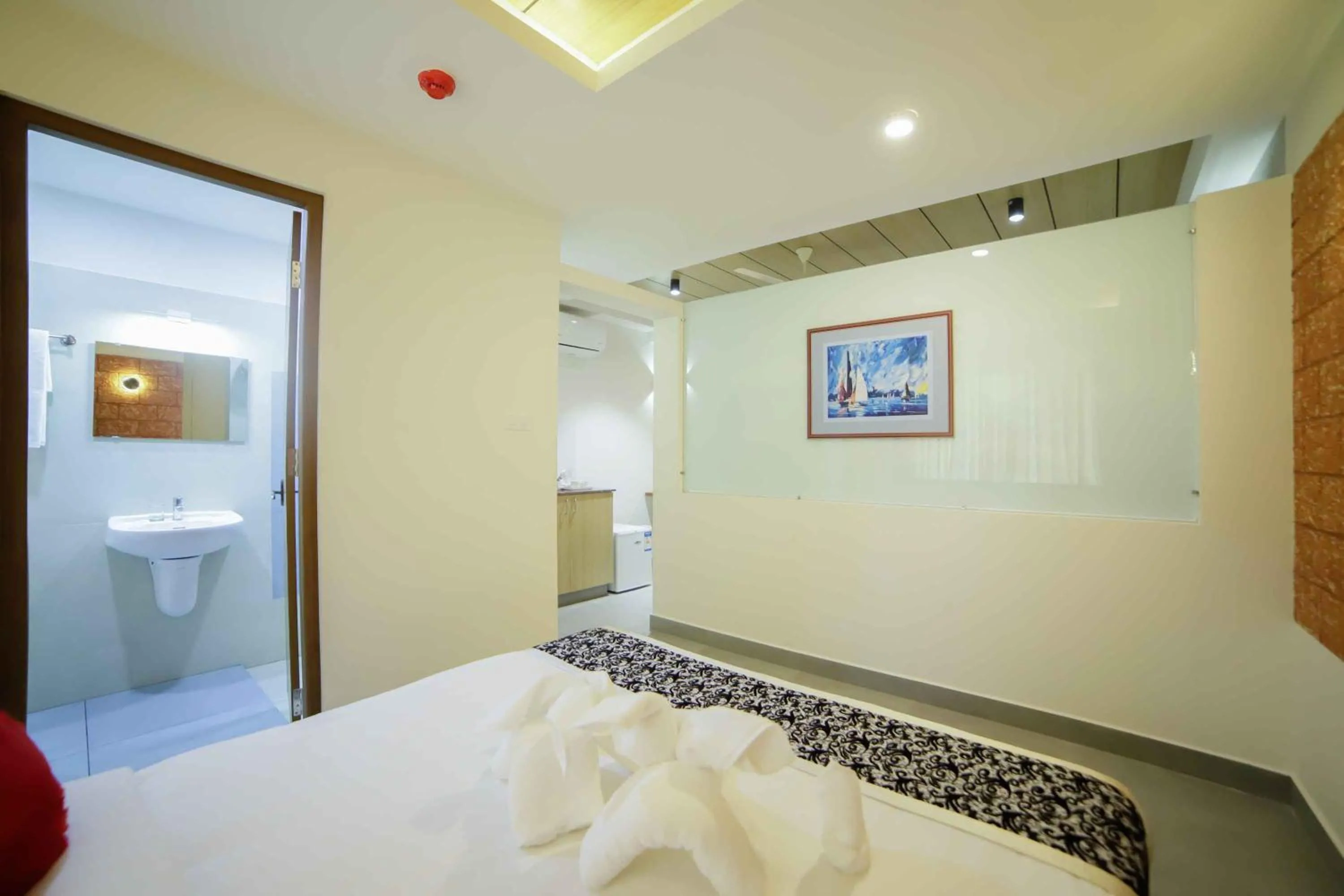 Bedroom, Bed in Bhavanam Regency Guruvayoor