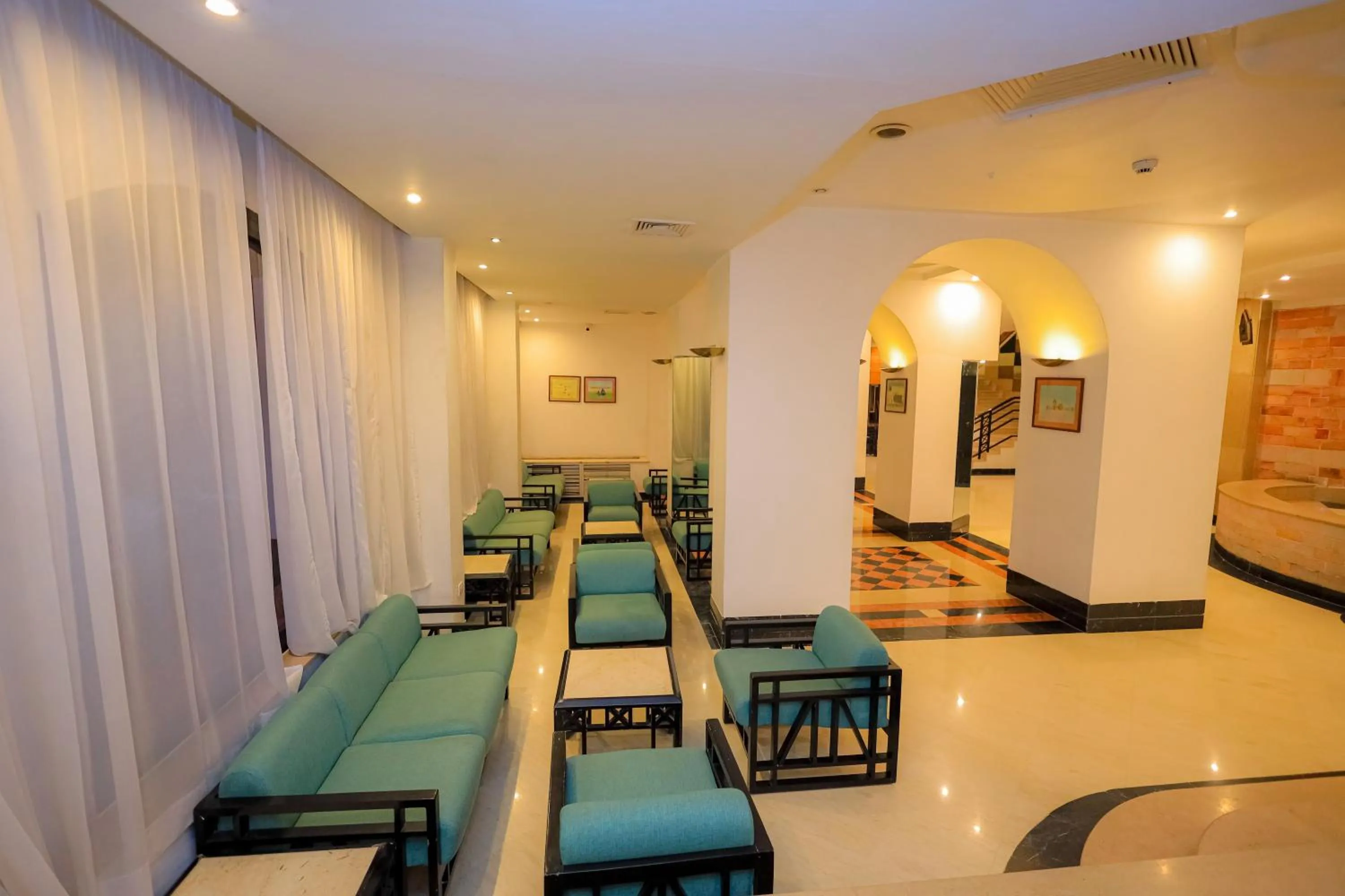 Seating area in Cleopatra Hotel