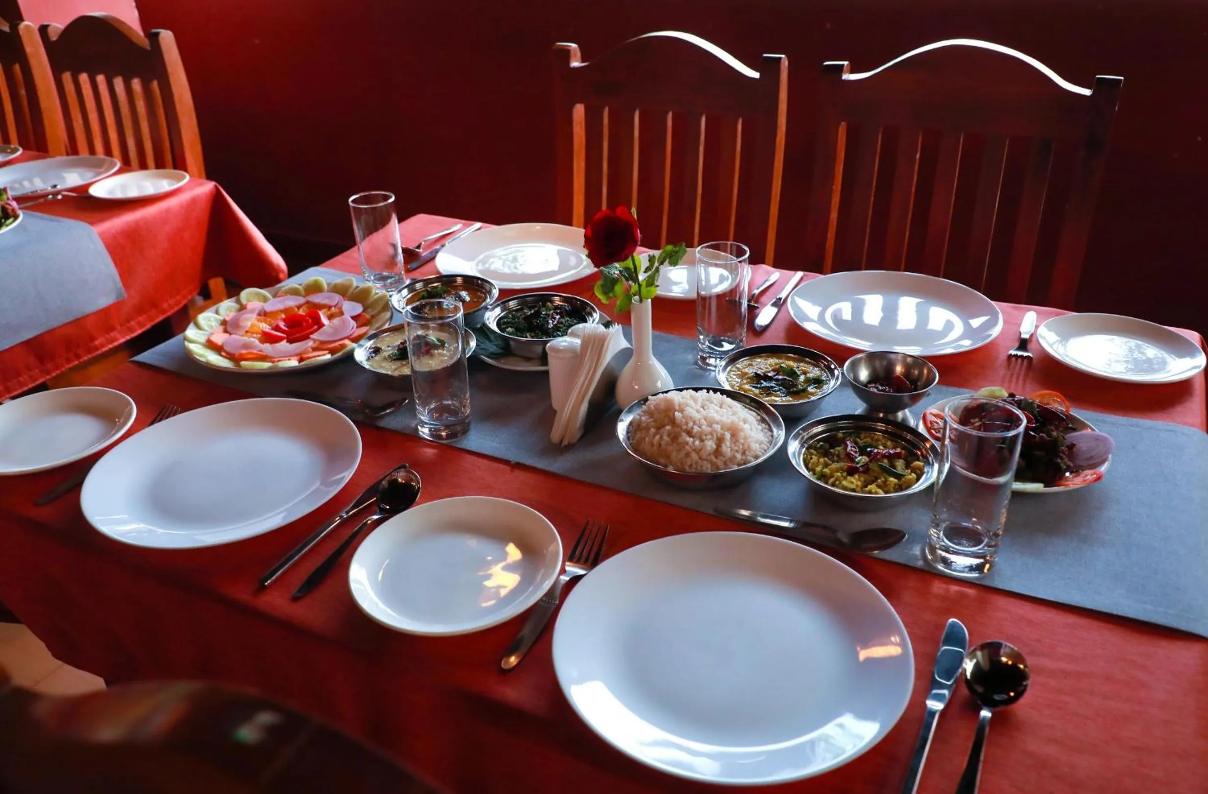 Dining area in Planet Green Plantation Resorts, Wayanad, Kerala