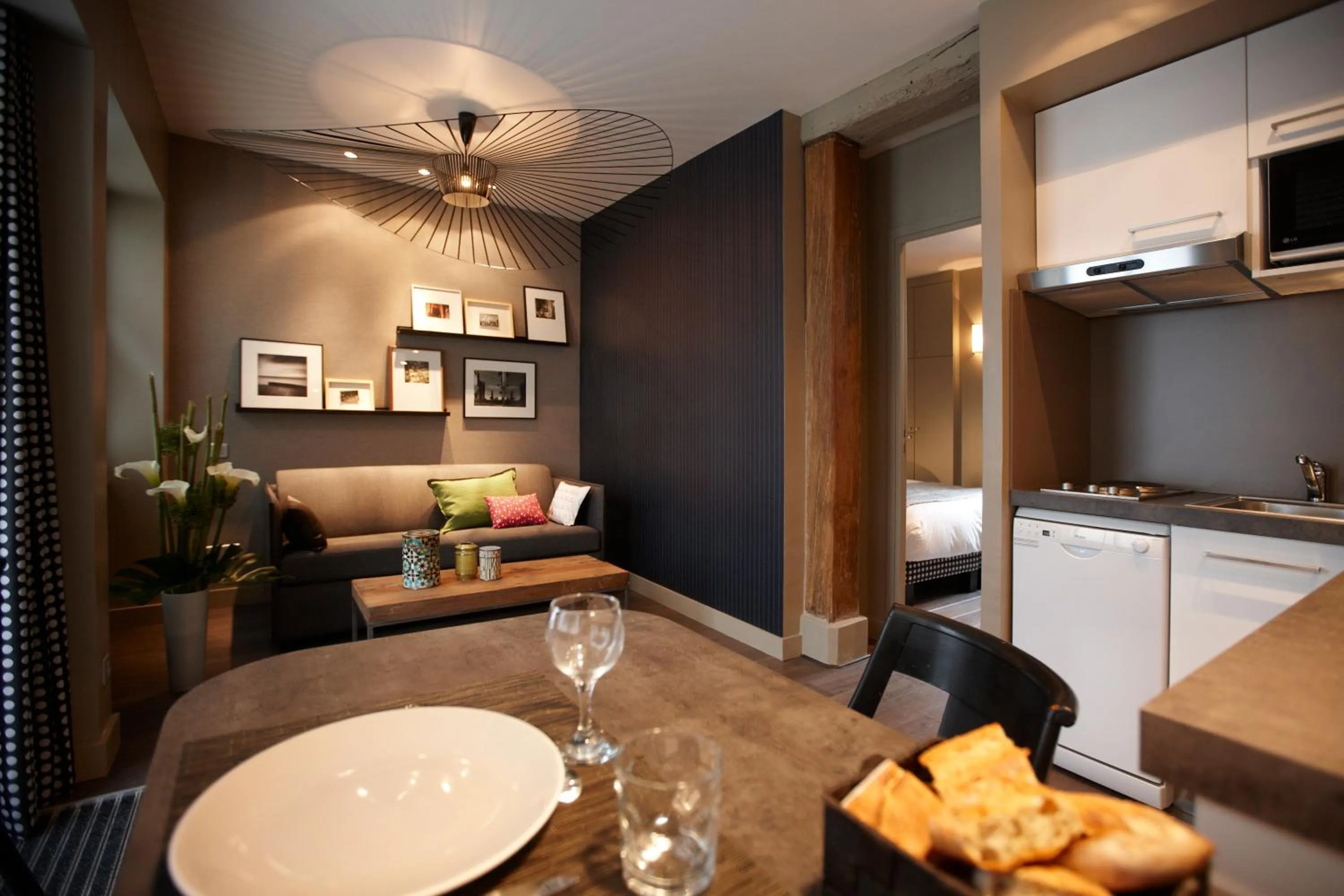 Kitchen or kitchenette in Hotel Louison