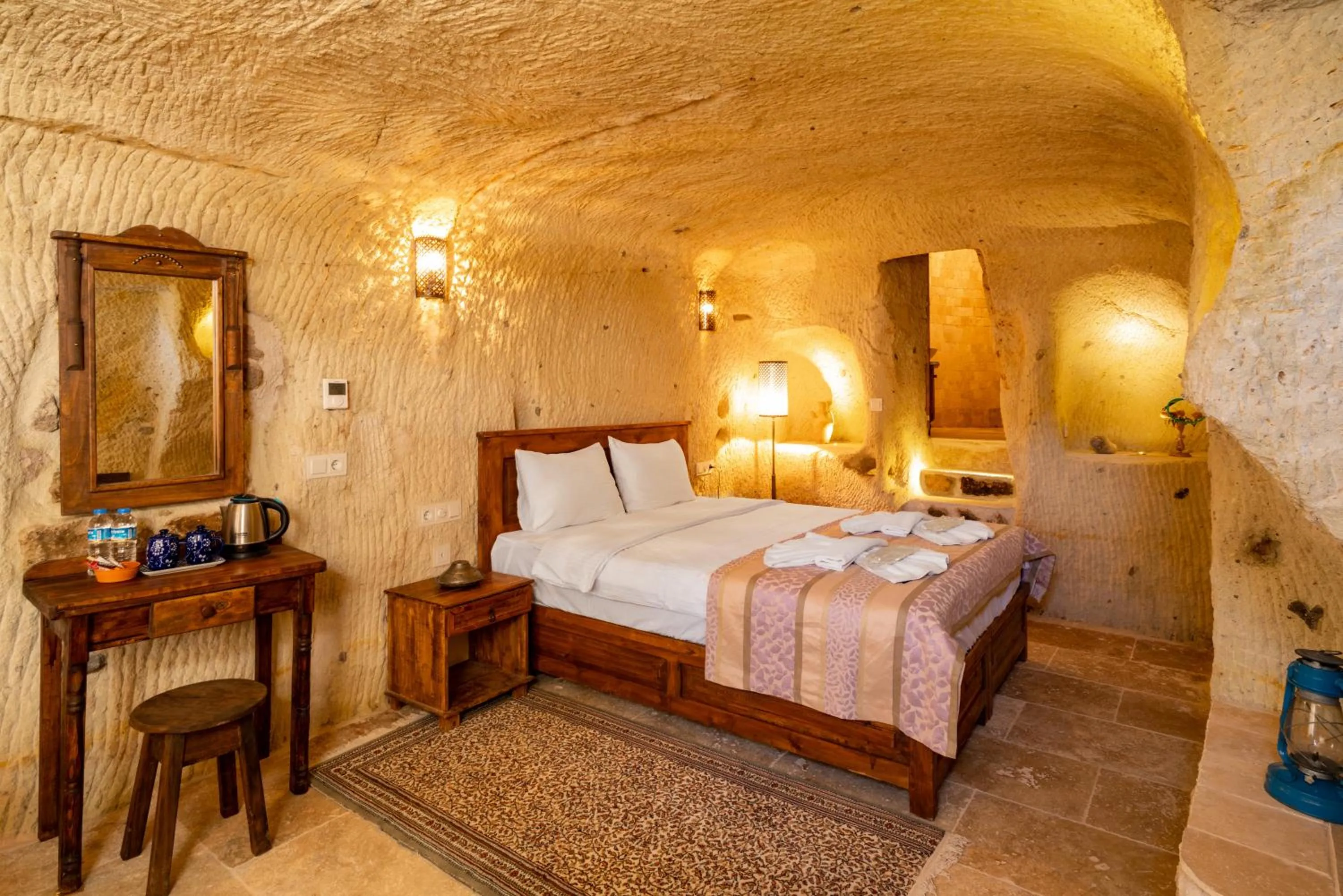 Bed in Atilla's Cave Hotel