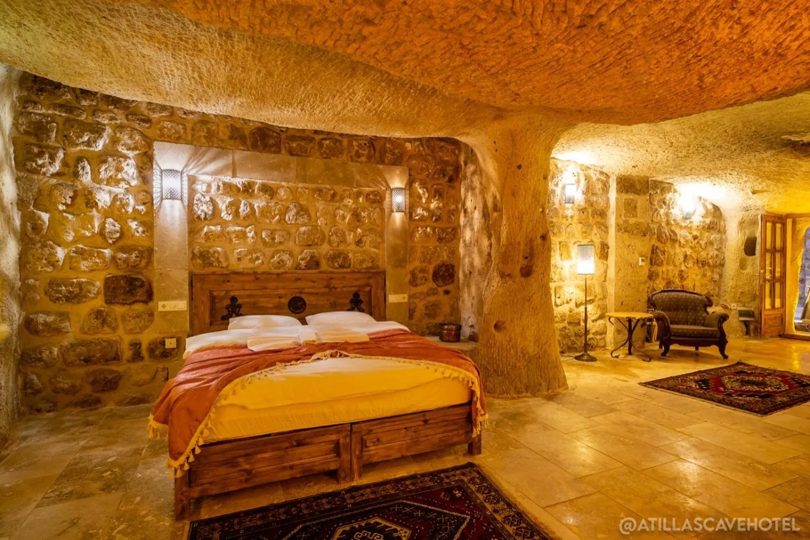 Bed in Atilla's Cave Hotel