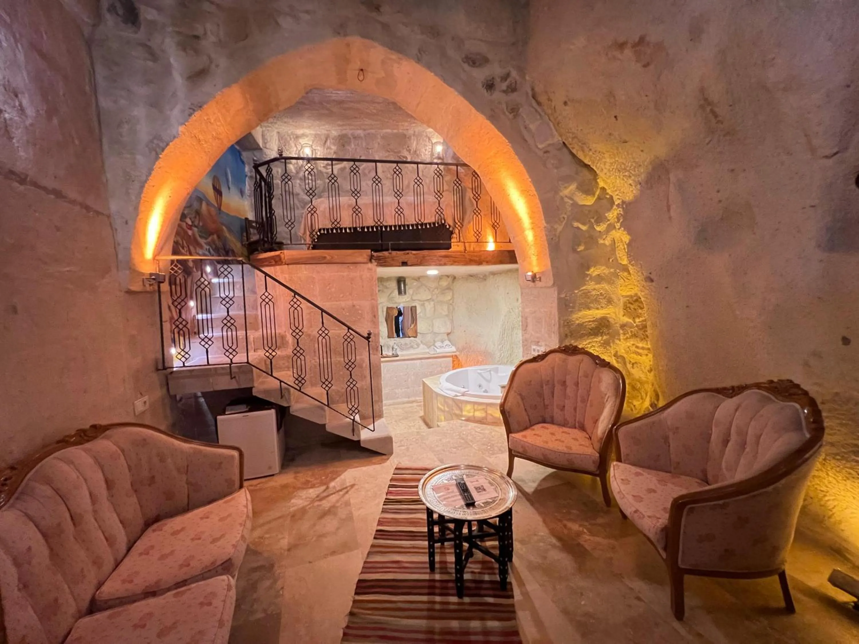 Seating area in Atilla's Cave Hotel