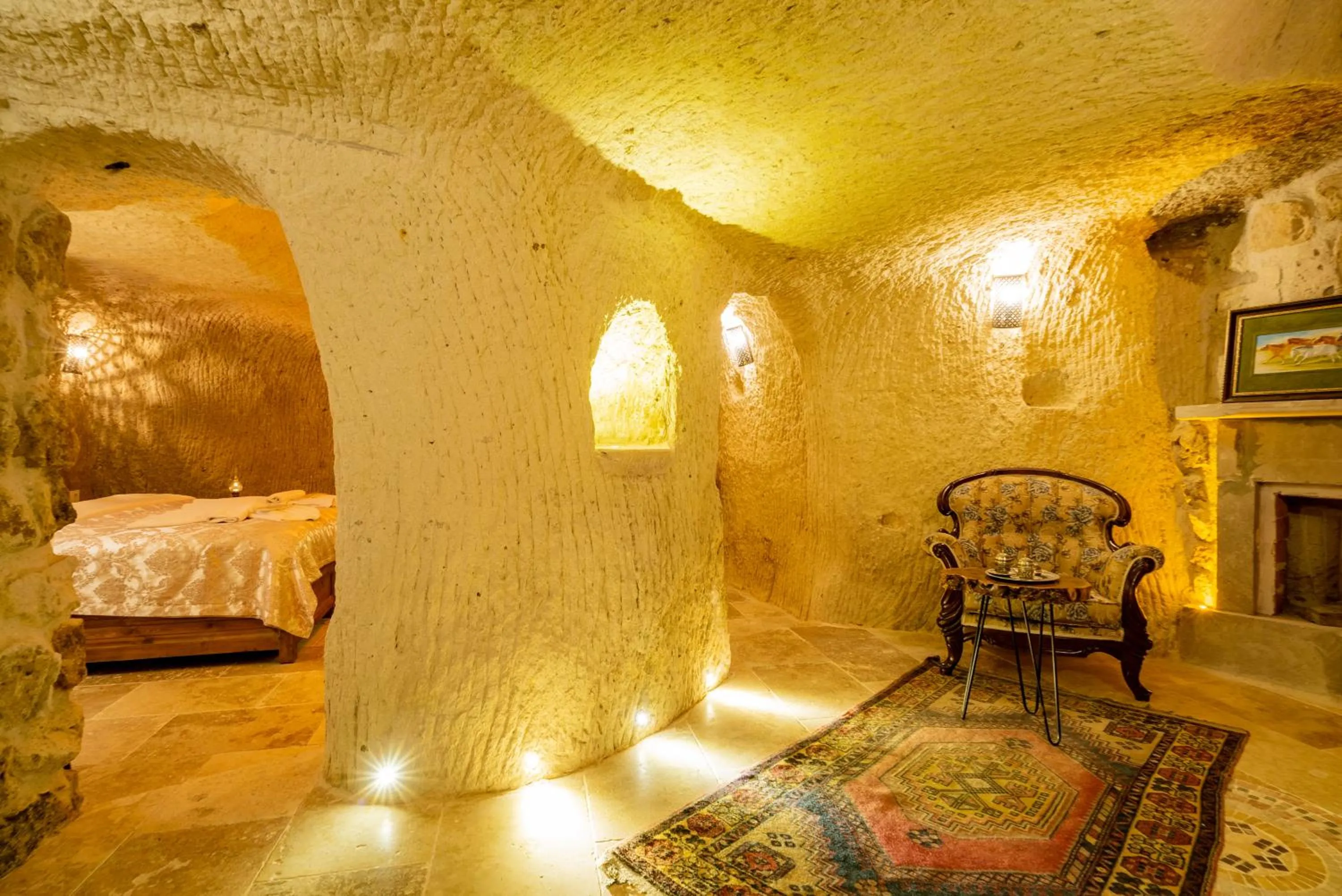 Bed in Atilla's Cave Hotel