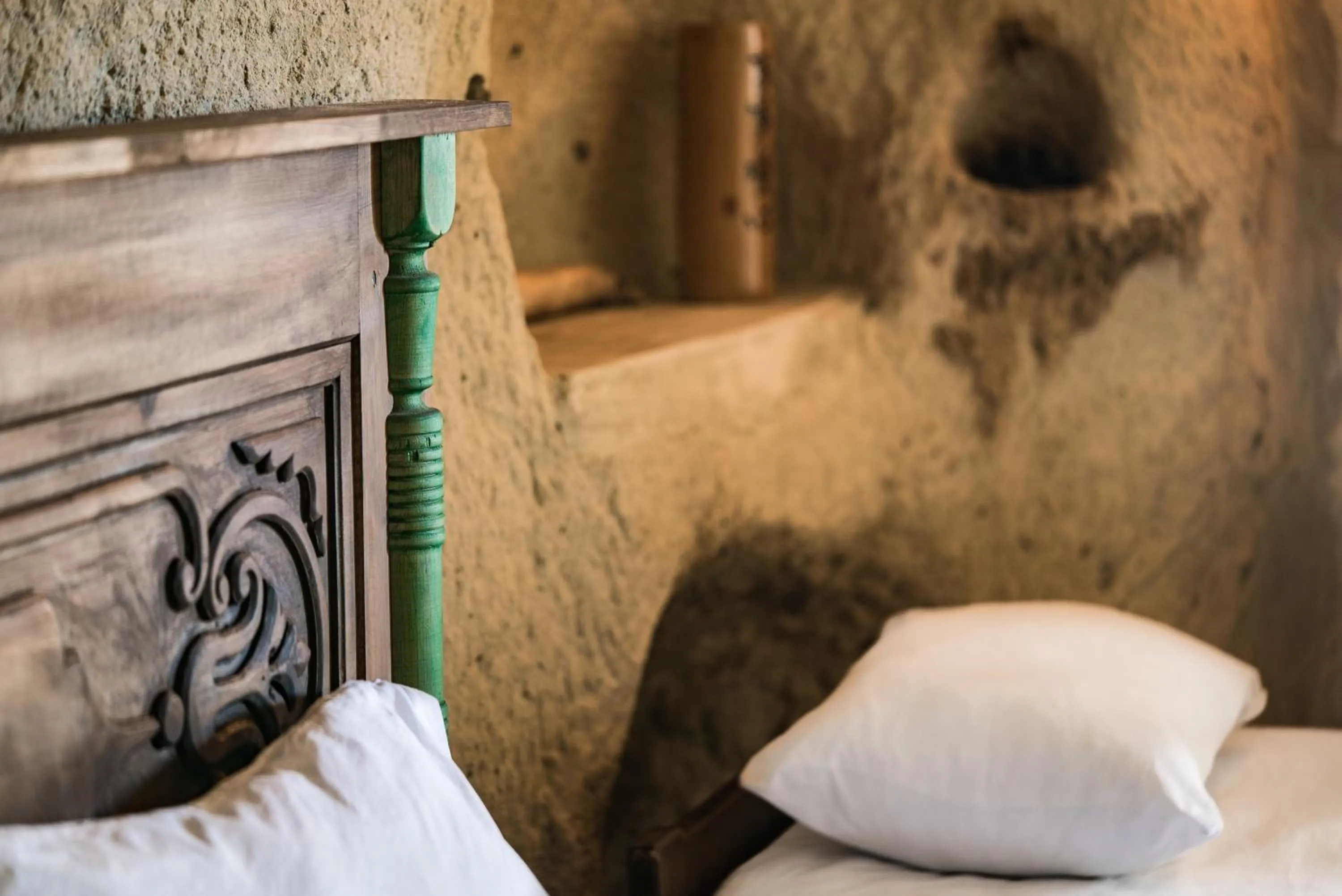 Bed in Atilla's Cave Hotel