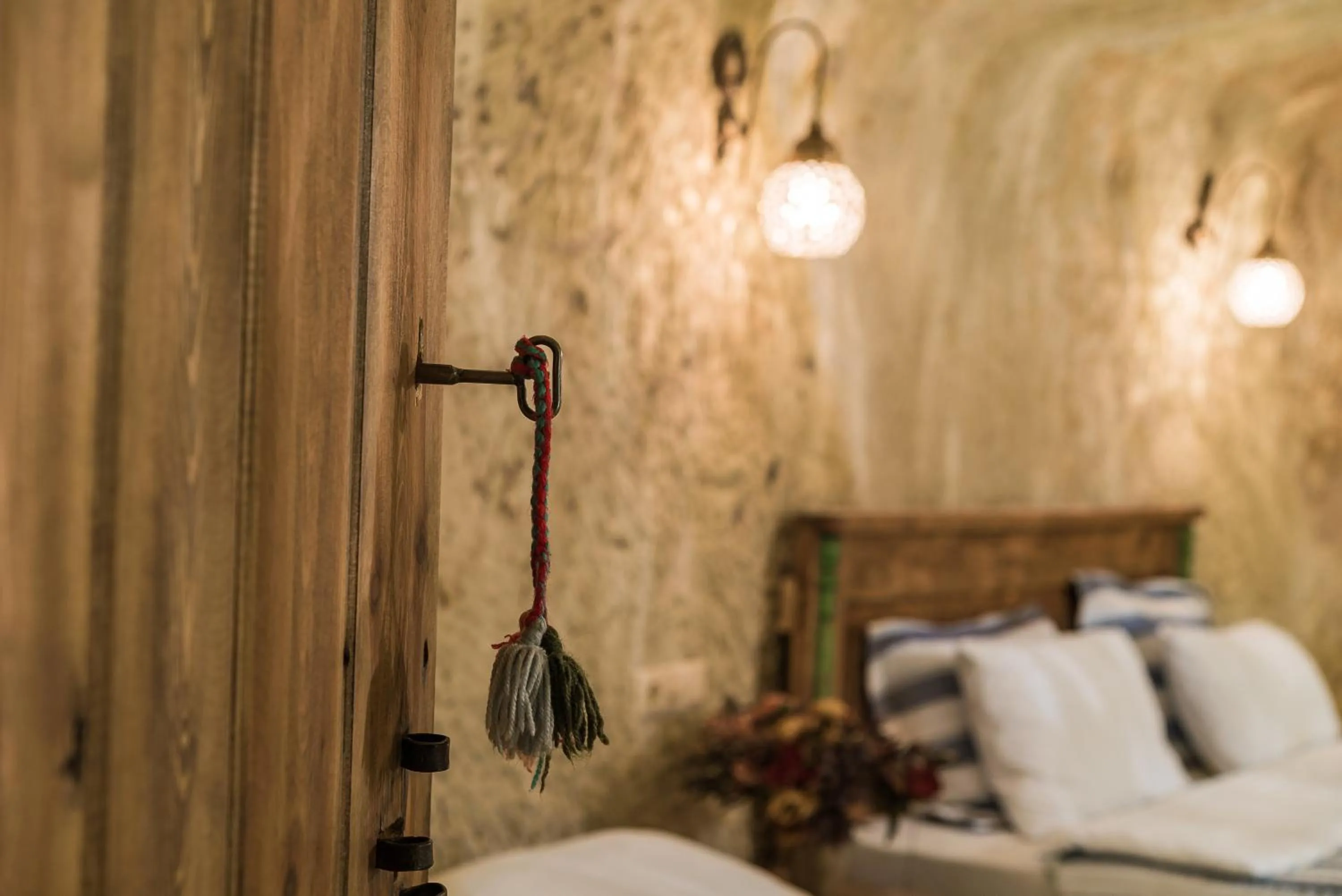 Decorative detail, Bed in Atilla's Cave Hotel