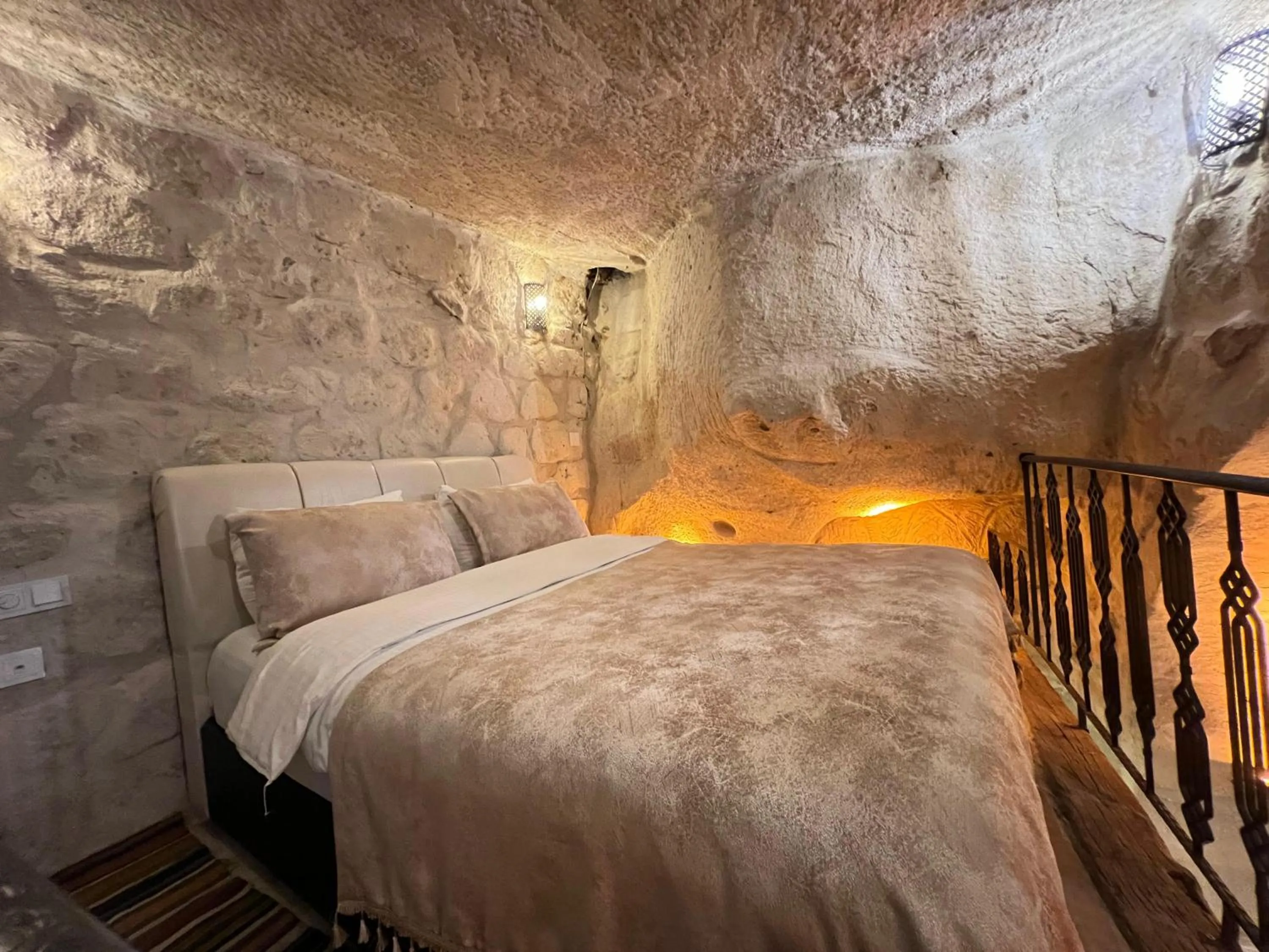 Bed in Atilla's Cave Hotel