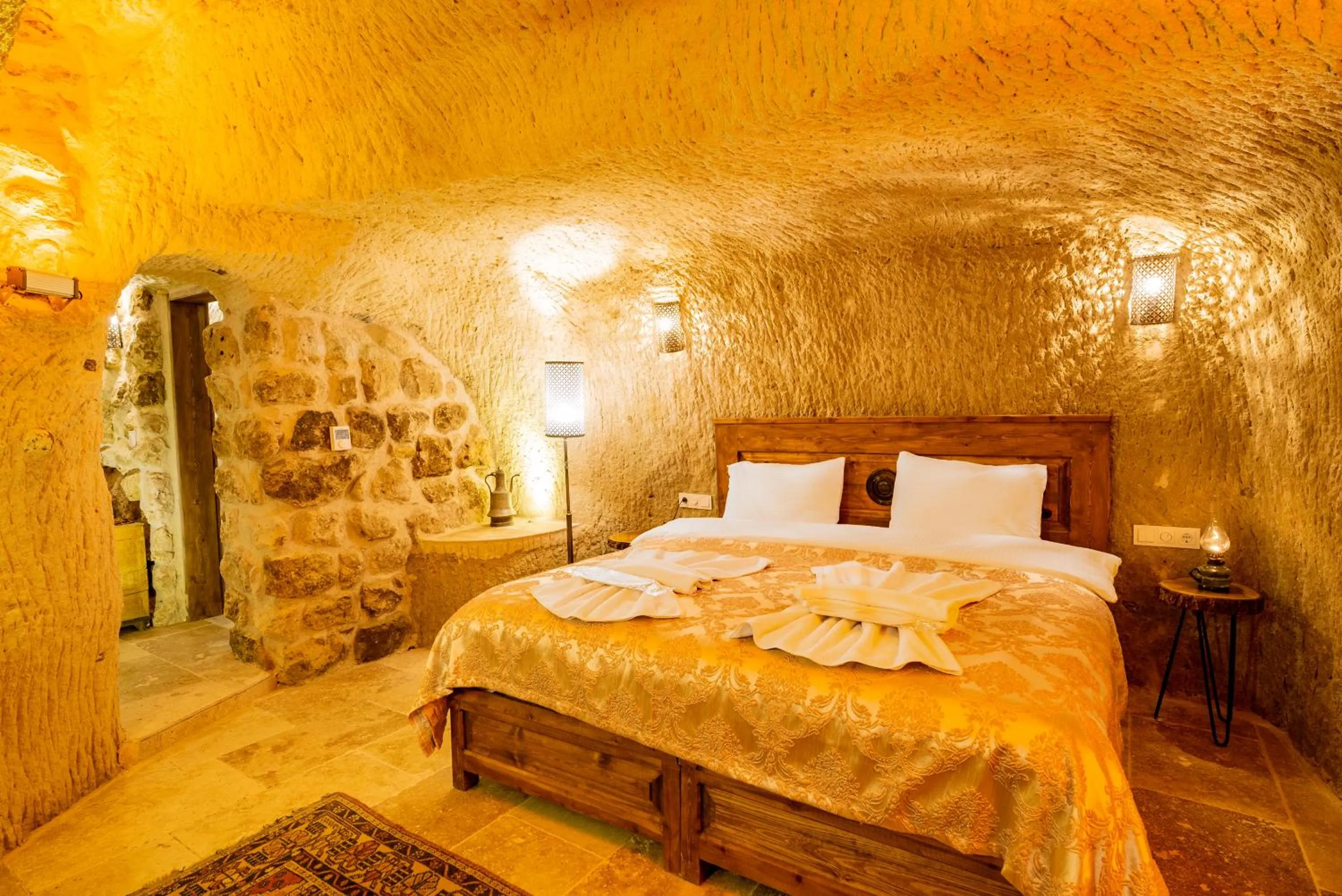 Bed in Atilla's Cave Hotel