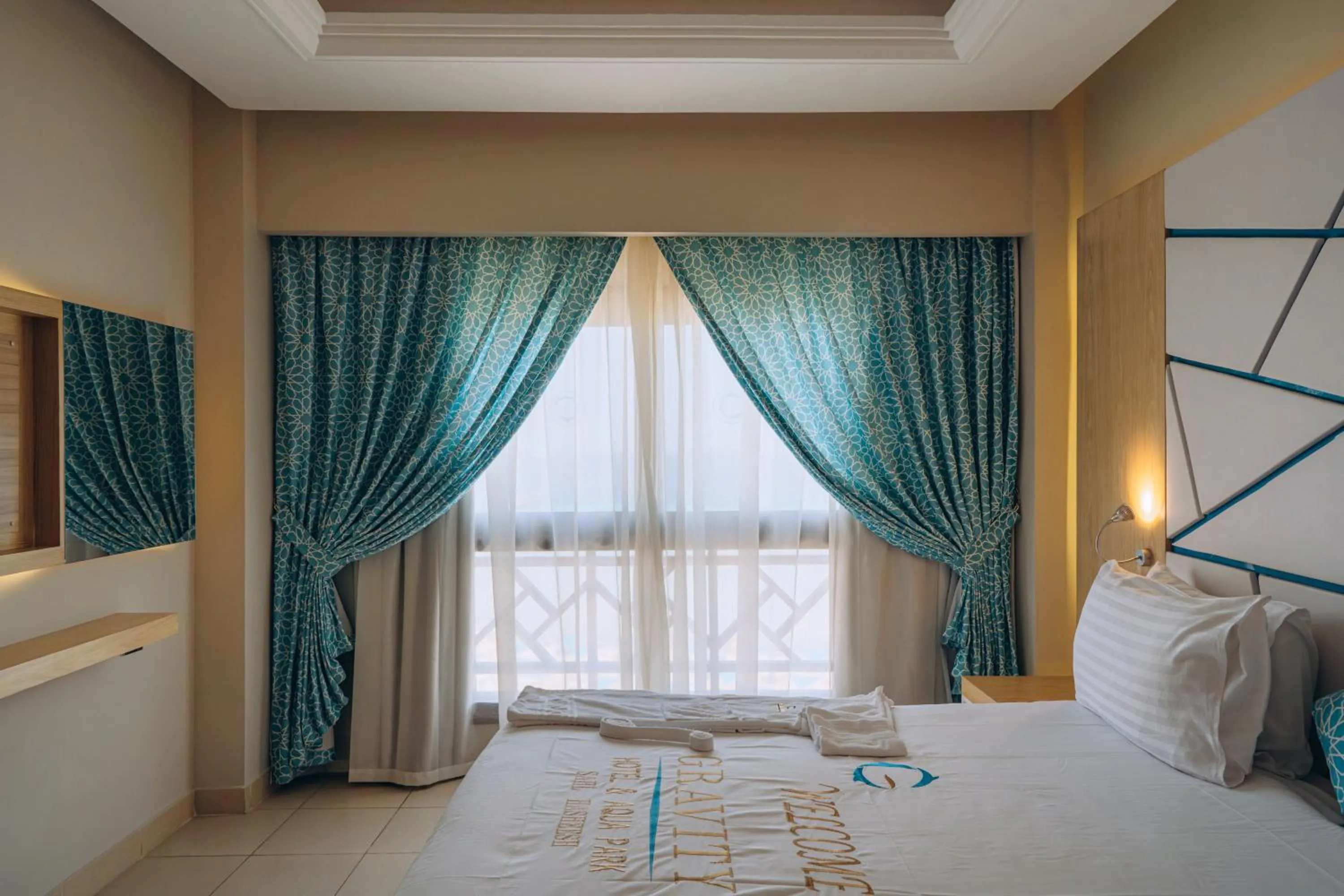 Bedroom, Bed in Gravity Hotel & Aqua Park Sahl Hasheesh Families and Couples Only