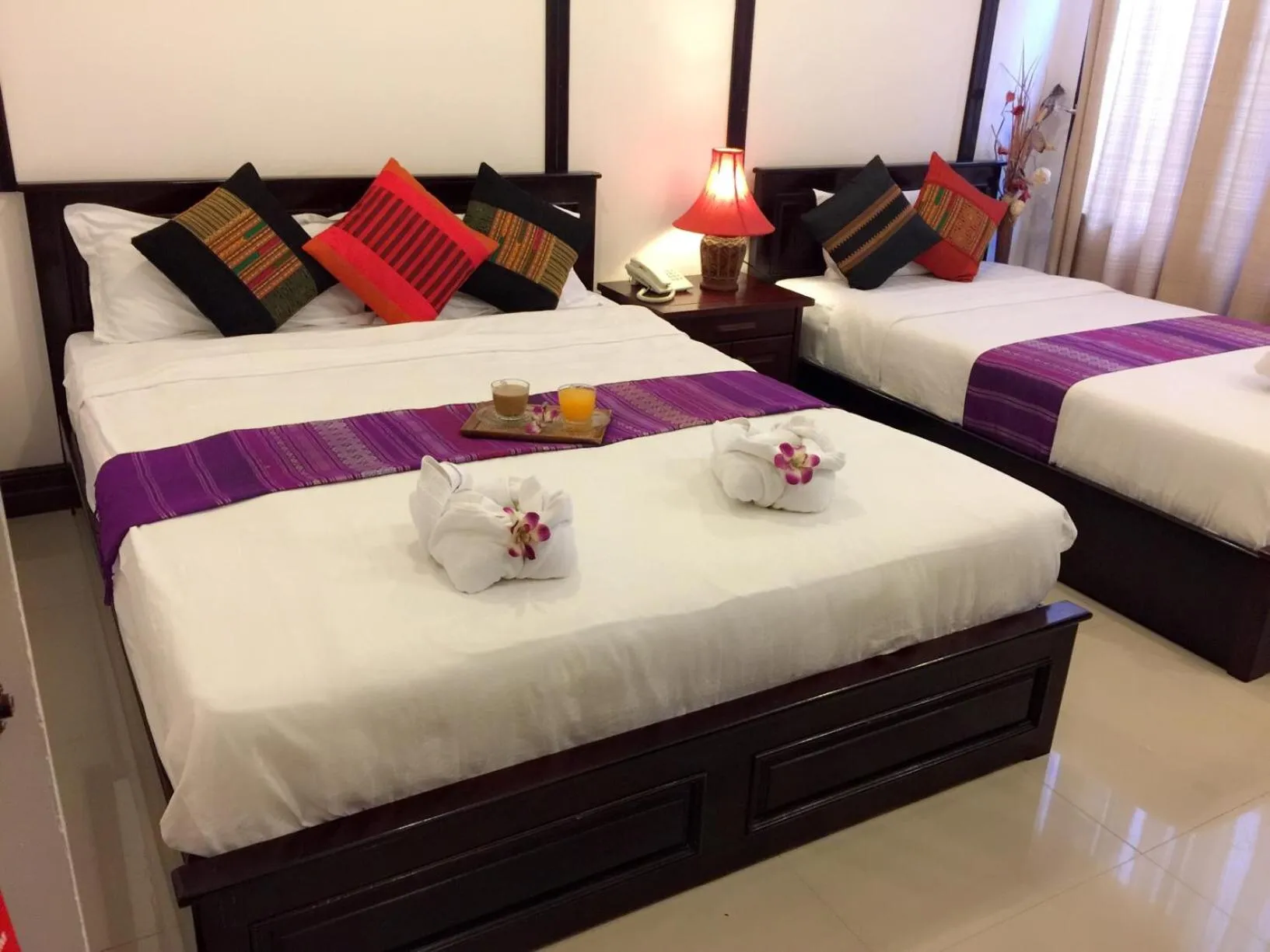 Bed in Vientiane SP Hotel
