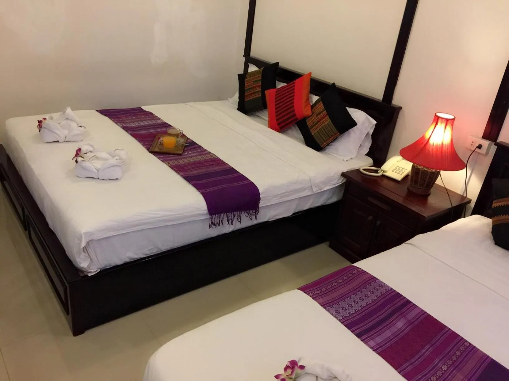 Bed in Vientiane SP Hotel