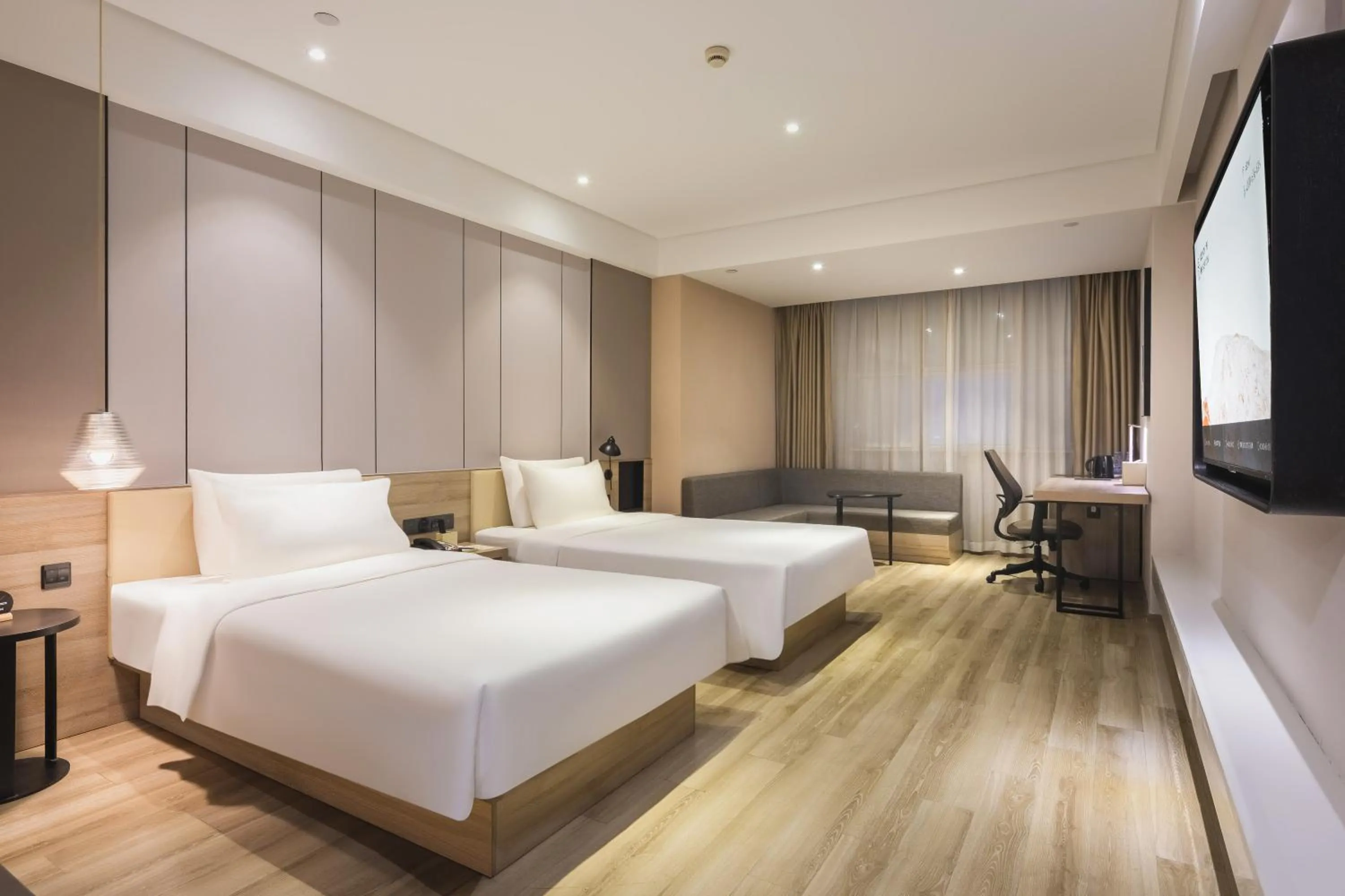 Photo of the whole room, Bed in Atour Jiaozhou Qingdao Hotel