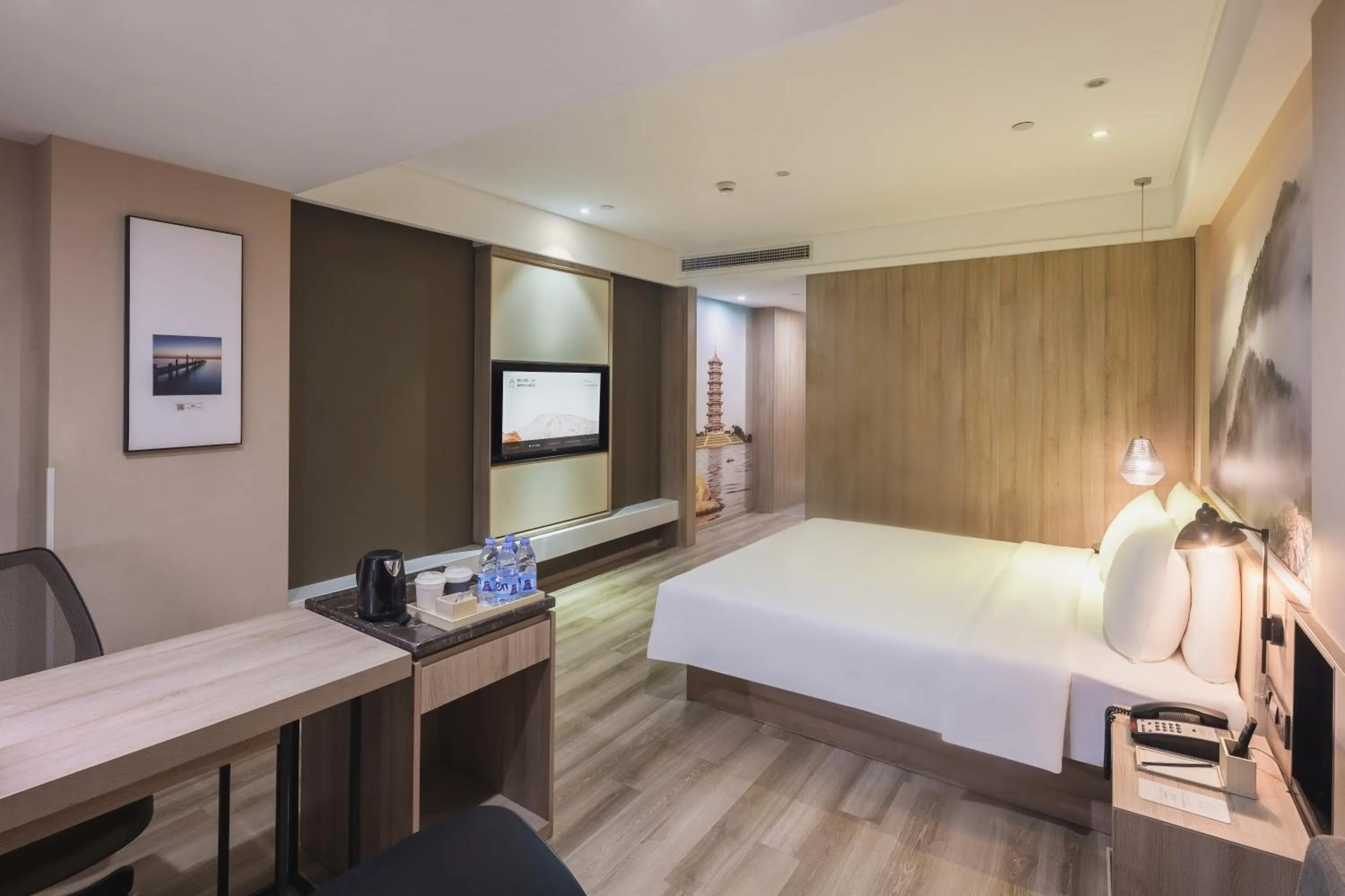 Photo of the whole room, Bed in Atour Jiaozhou Qingdao Hotel