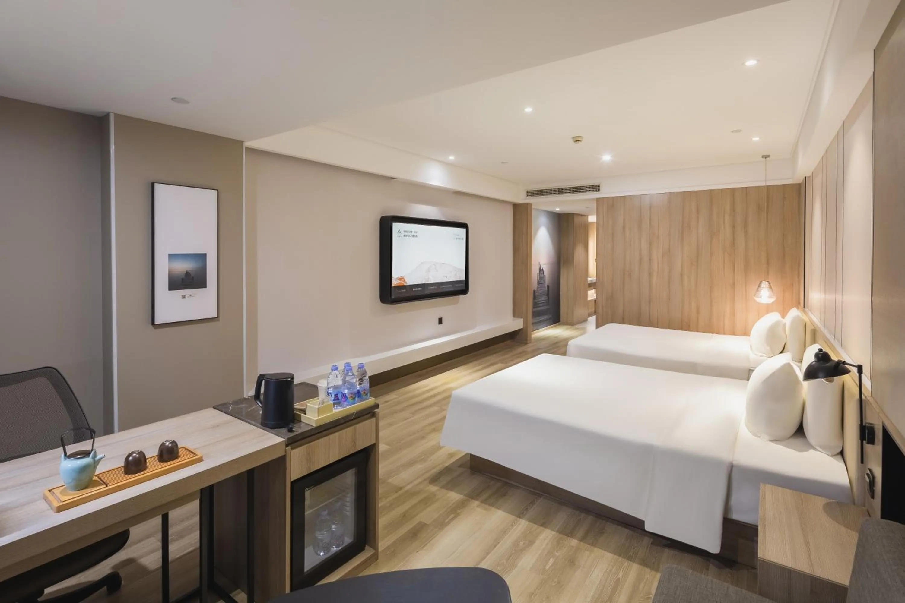 Photo of the whole room, Bed in Atour Jiaozhou Qingdao Hotel