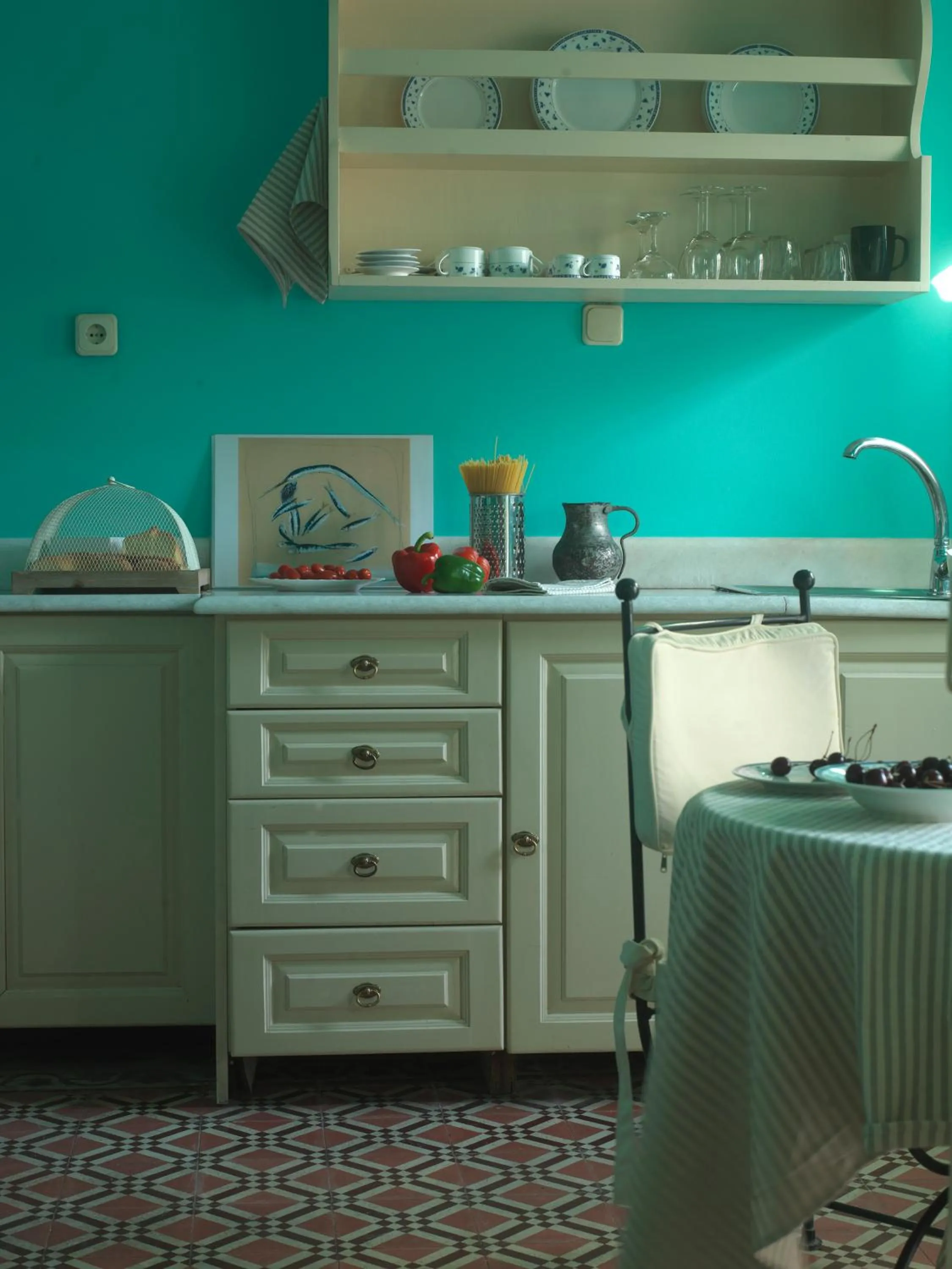 Kitchen or kitchenette in Sto Roloi Island Houses