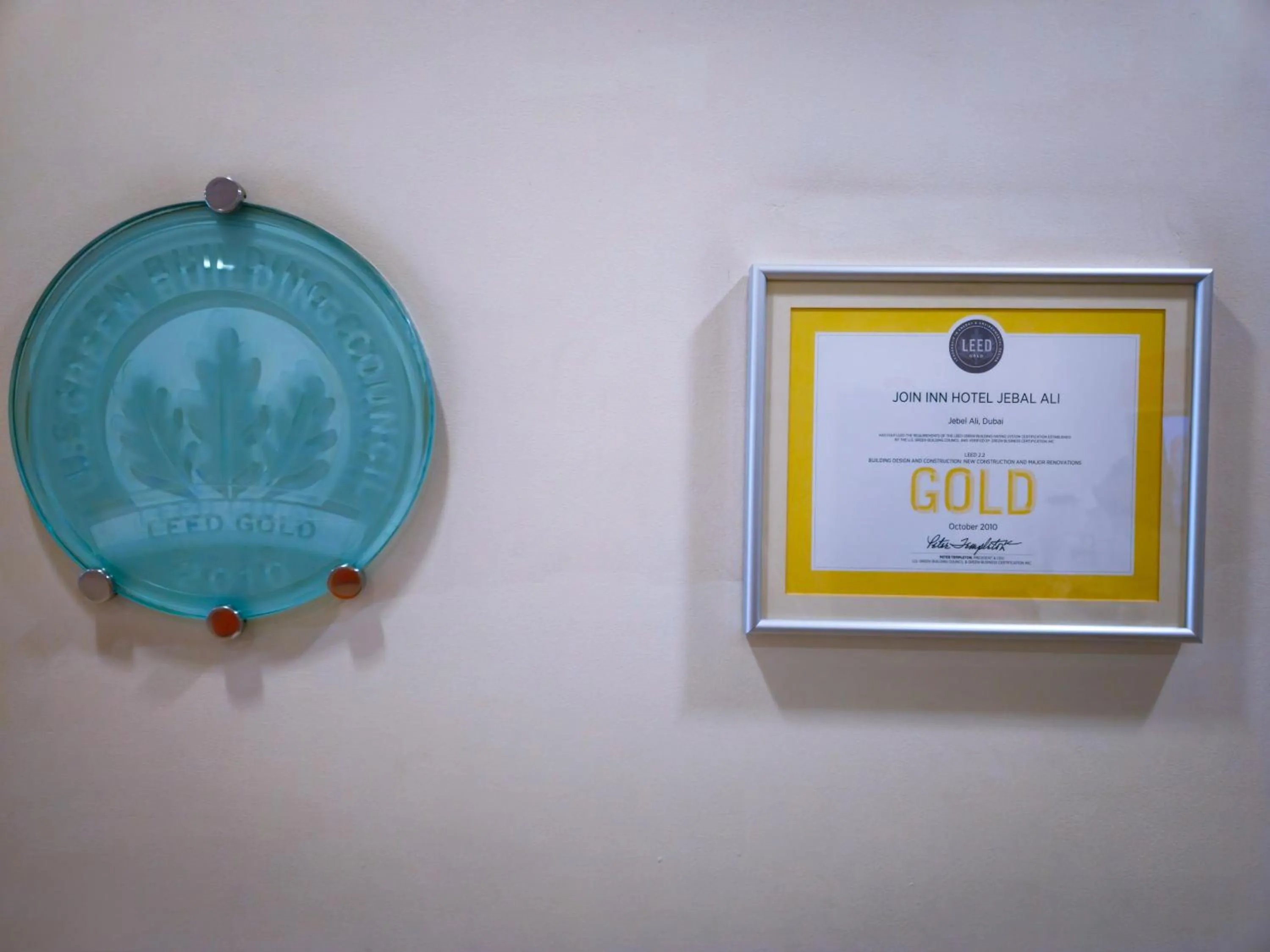 Certificate/Award in JOIN INN HOTEL Jebel Ali, Dubai - Formerly easyHotel Jebel Ali