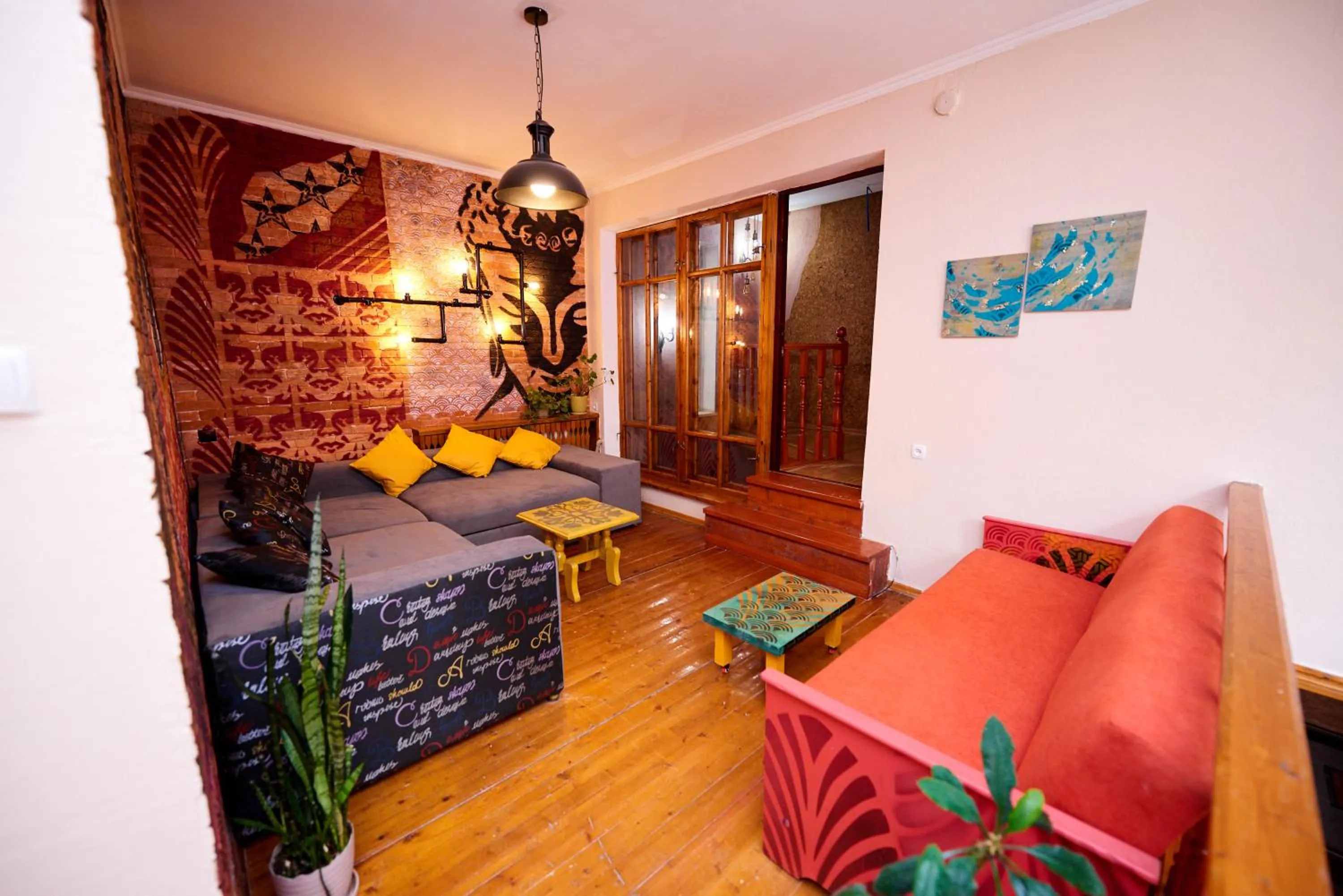 Living room in Wanderlust Hostel