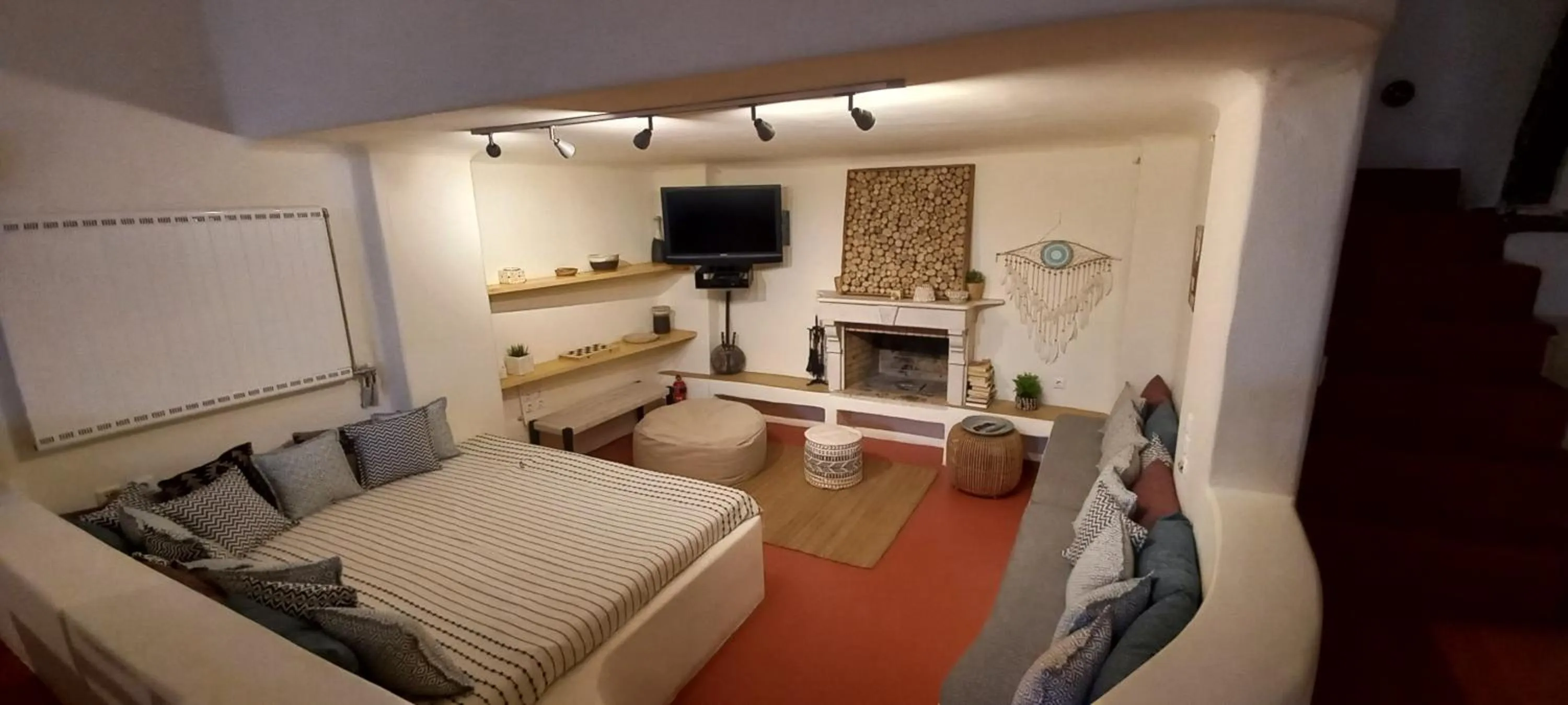 Living room, Bed in Villa Kisiris