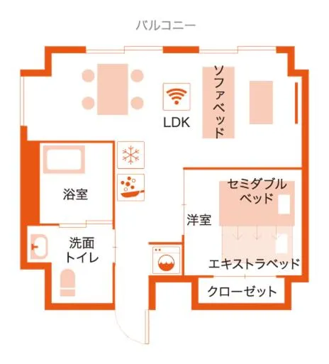Floor plan in Apartment Hotel Ecott