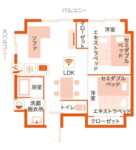 Floor plan in Apartment Hotel Ecott