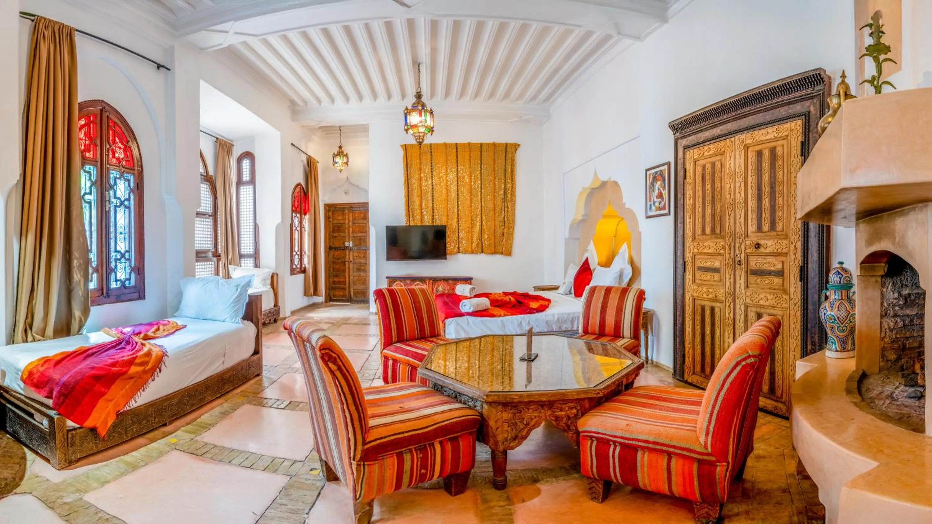 Living room, Bed in Riad Ghali Hotel & SPA