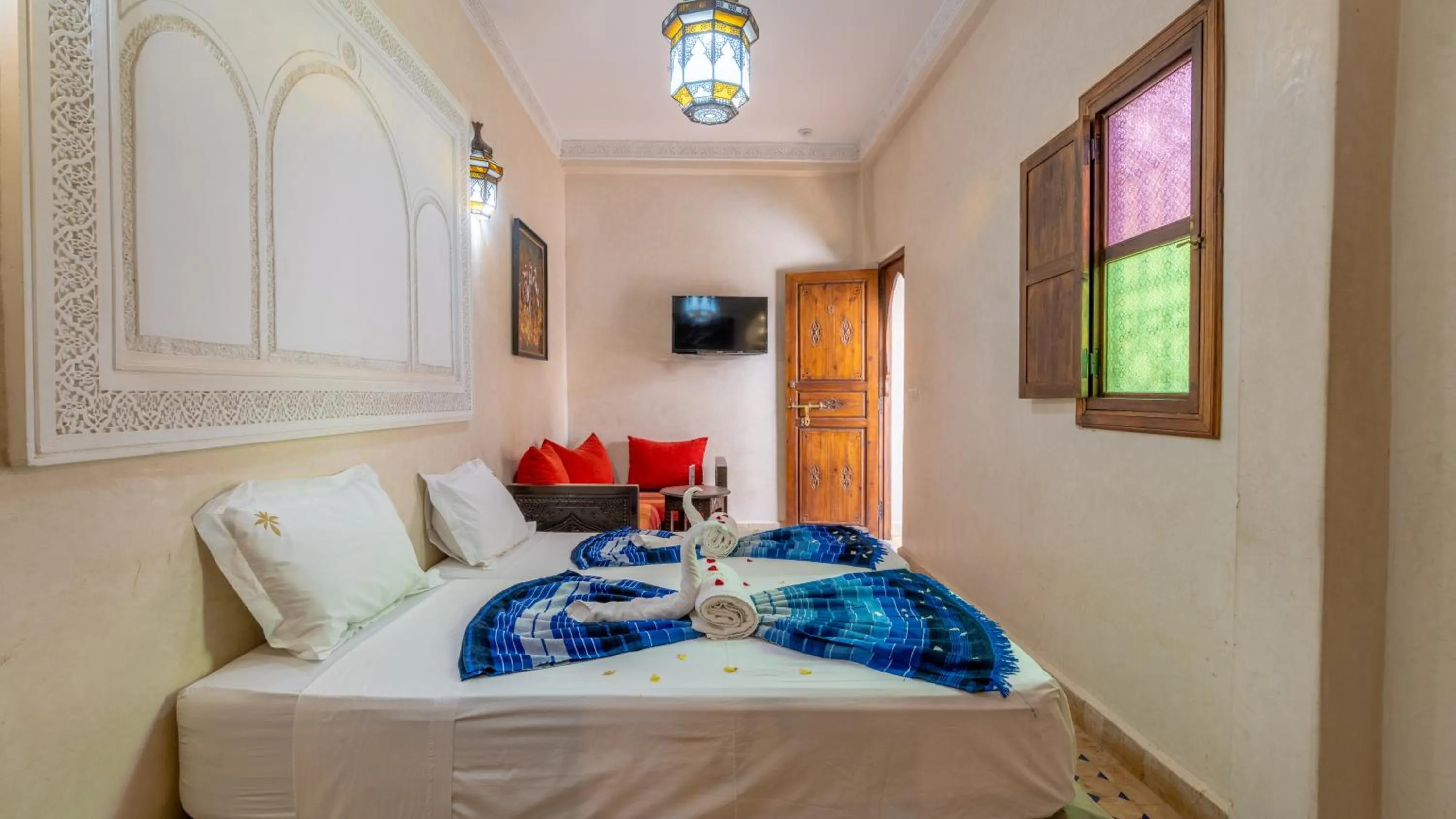 TV and multimedia, Bed in Riad Ghali Hotel & SPA