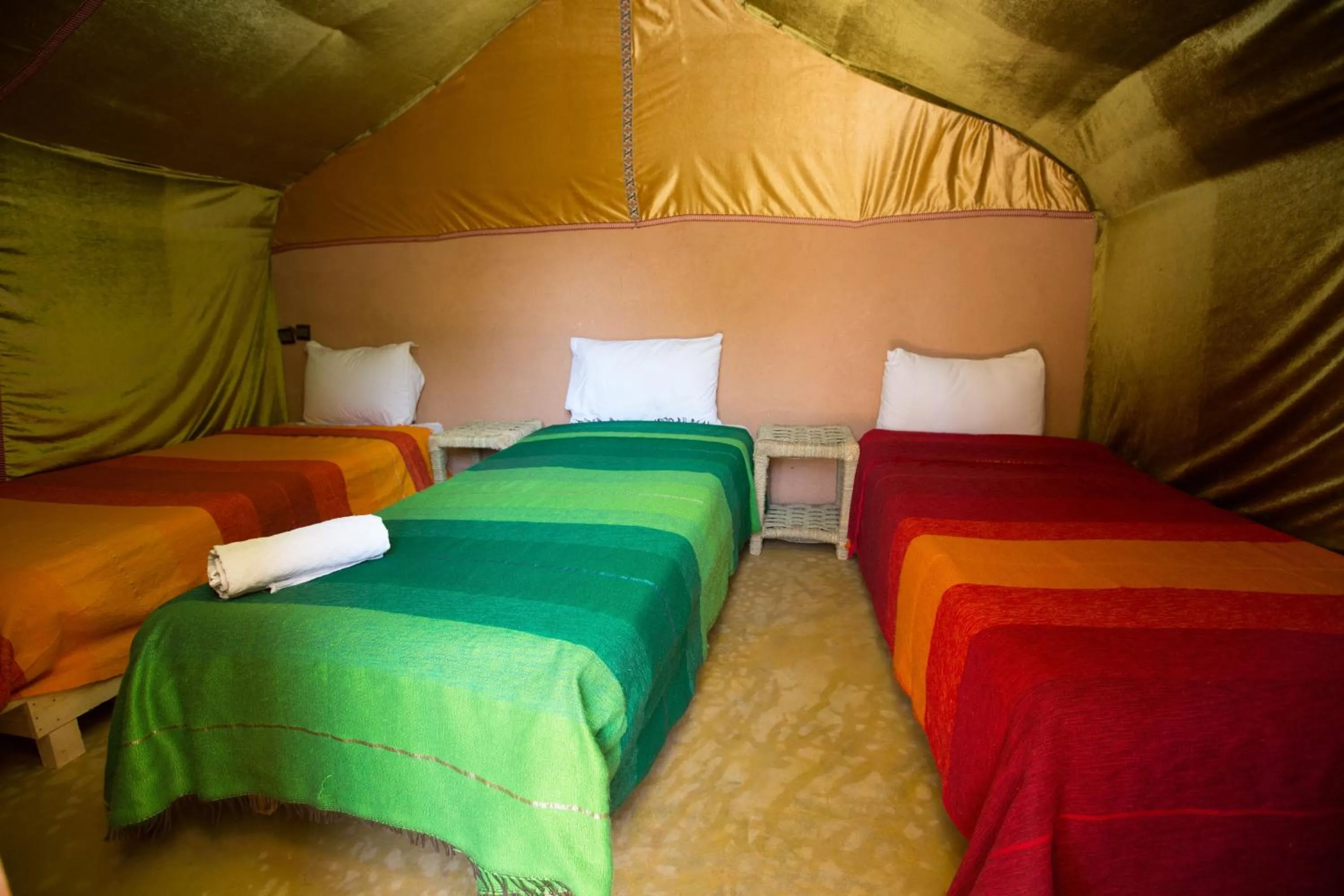 Bed in Ecolodge La Palmeraie