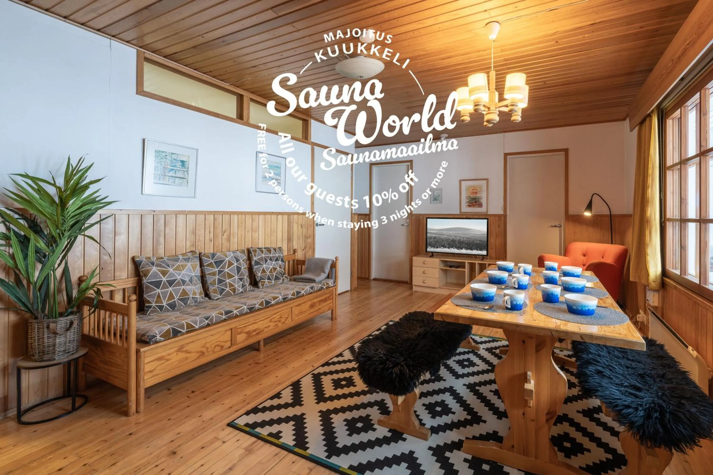 Kitchen or kitchenette in Kuukkeli Apartments Saarisatu ja Urupää