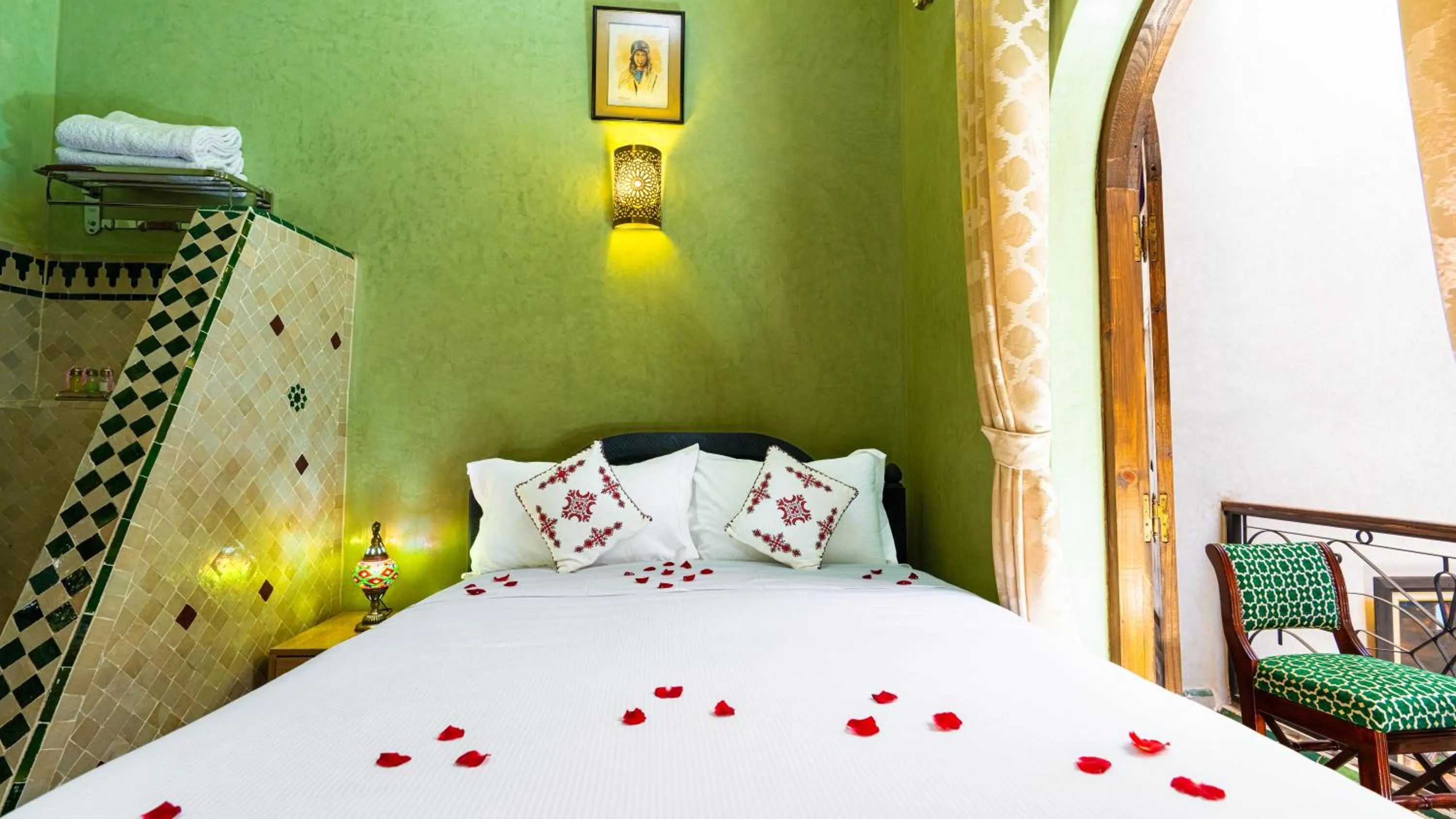 Bed in Riad Bab Tilila