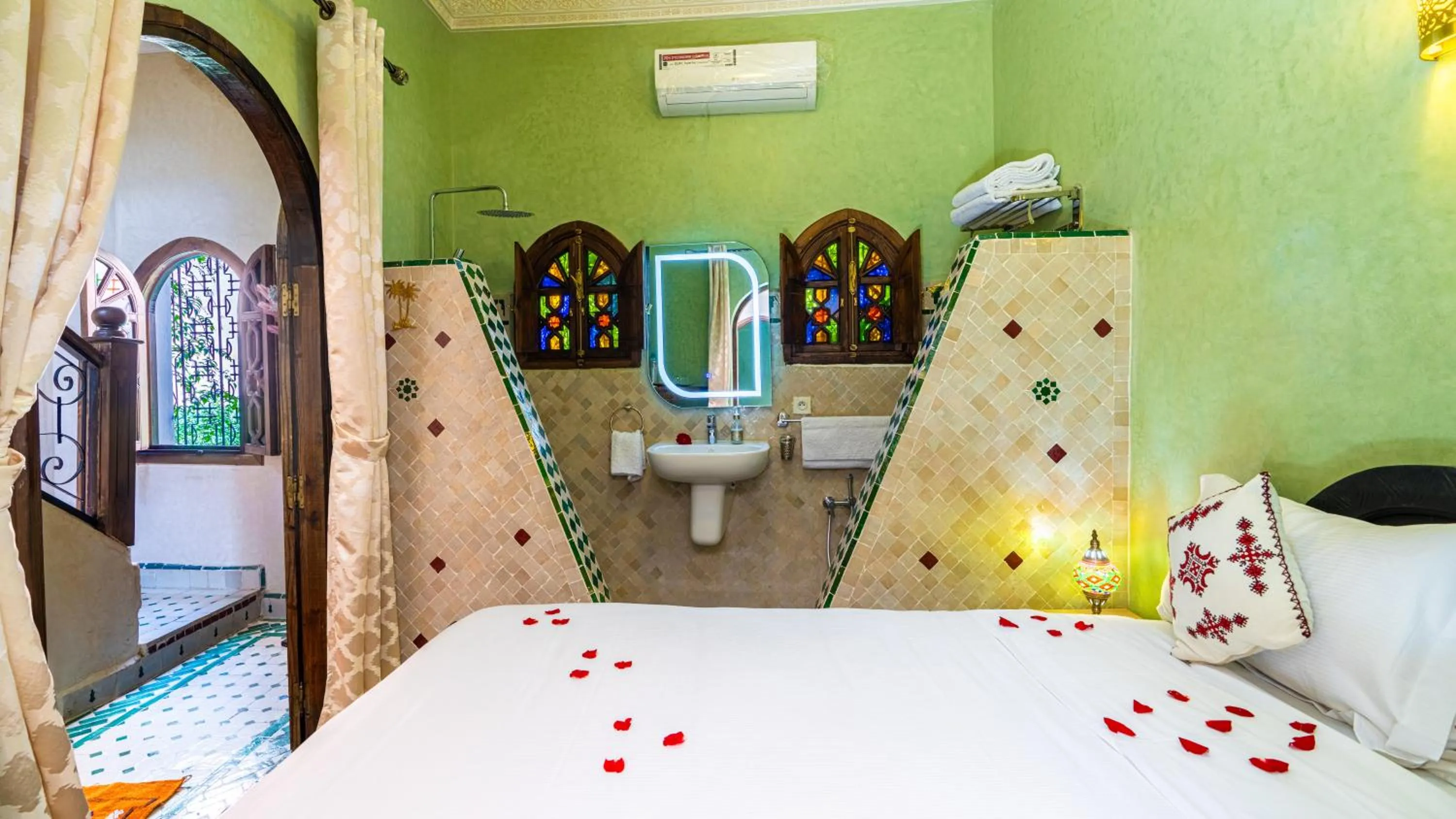 Bed in Riad Bab Tilila