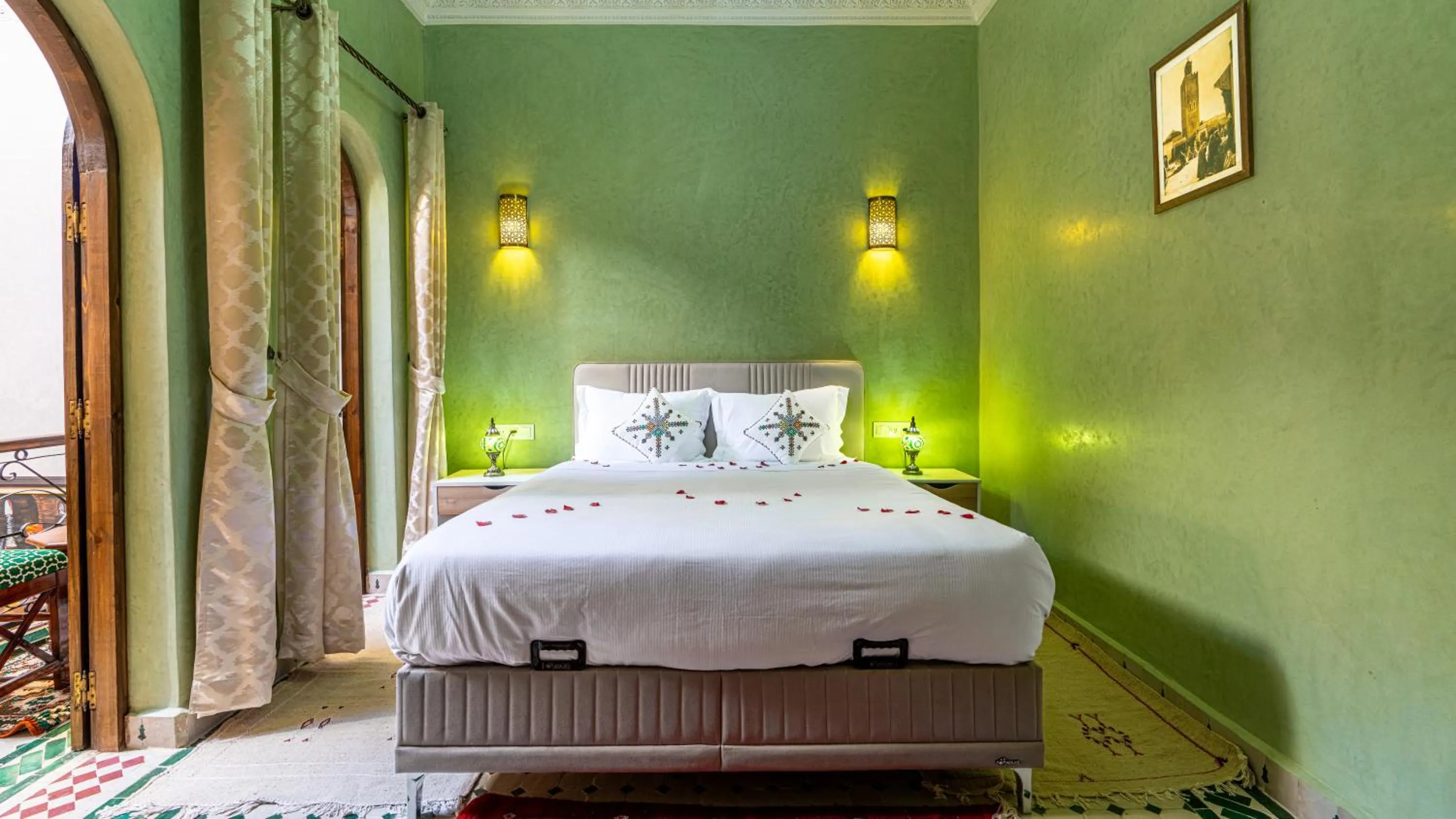 Bed in Riad Bab Tilila