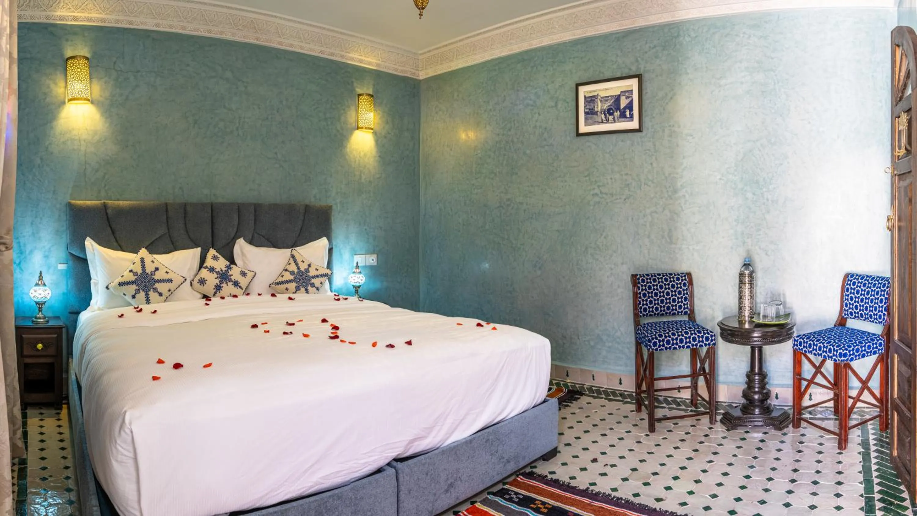 Bed in Riad Bab Tilila