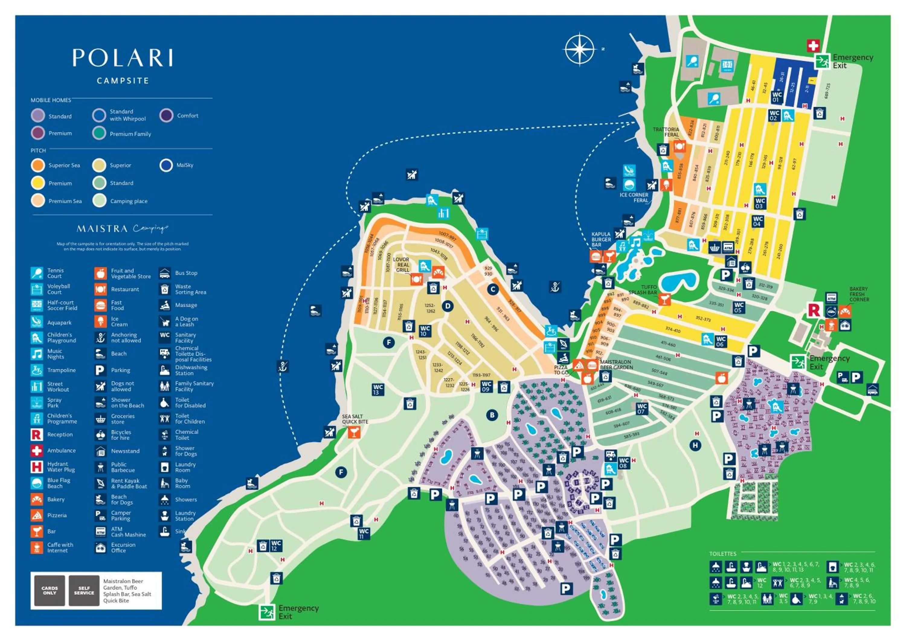 Area and facilities in Maistra Camping Polari Mobile homes