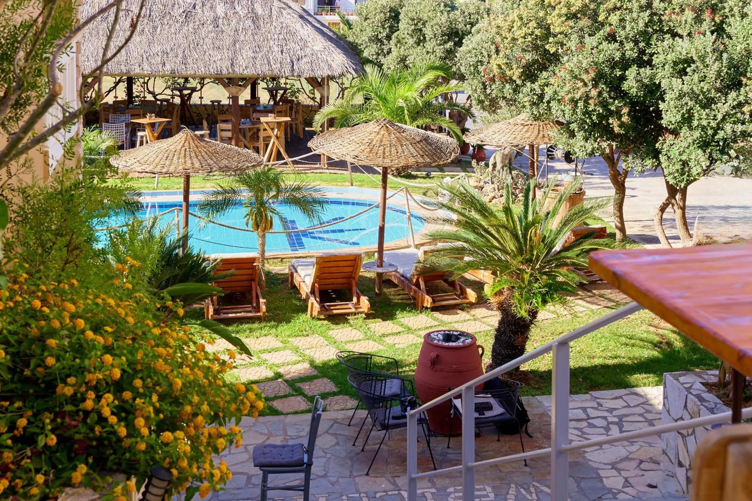 Garden in Villa Gereoudis Apartments with Sea View & Pool